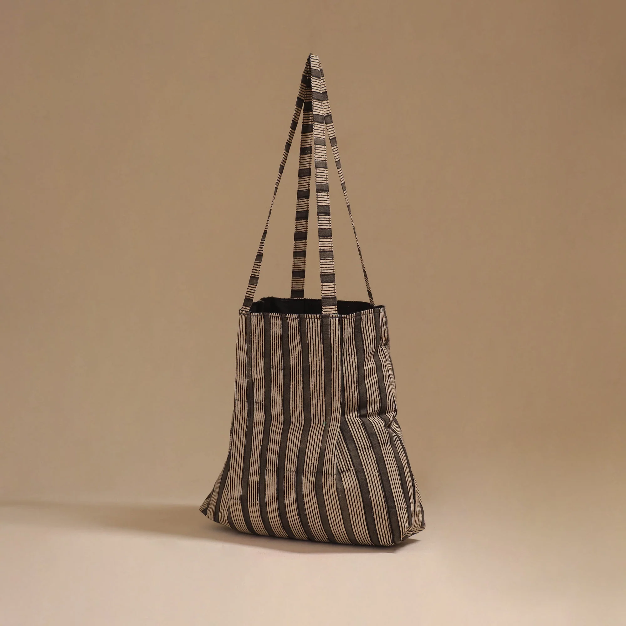 Brown - Handcrafted Fabric Jhola Bag  64 - Image 2