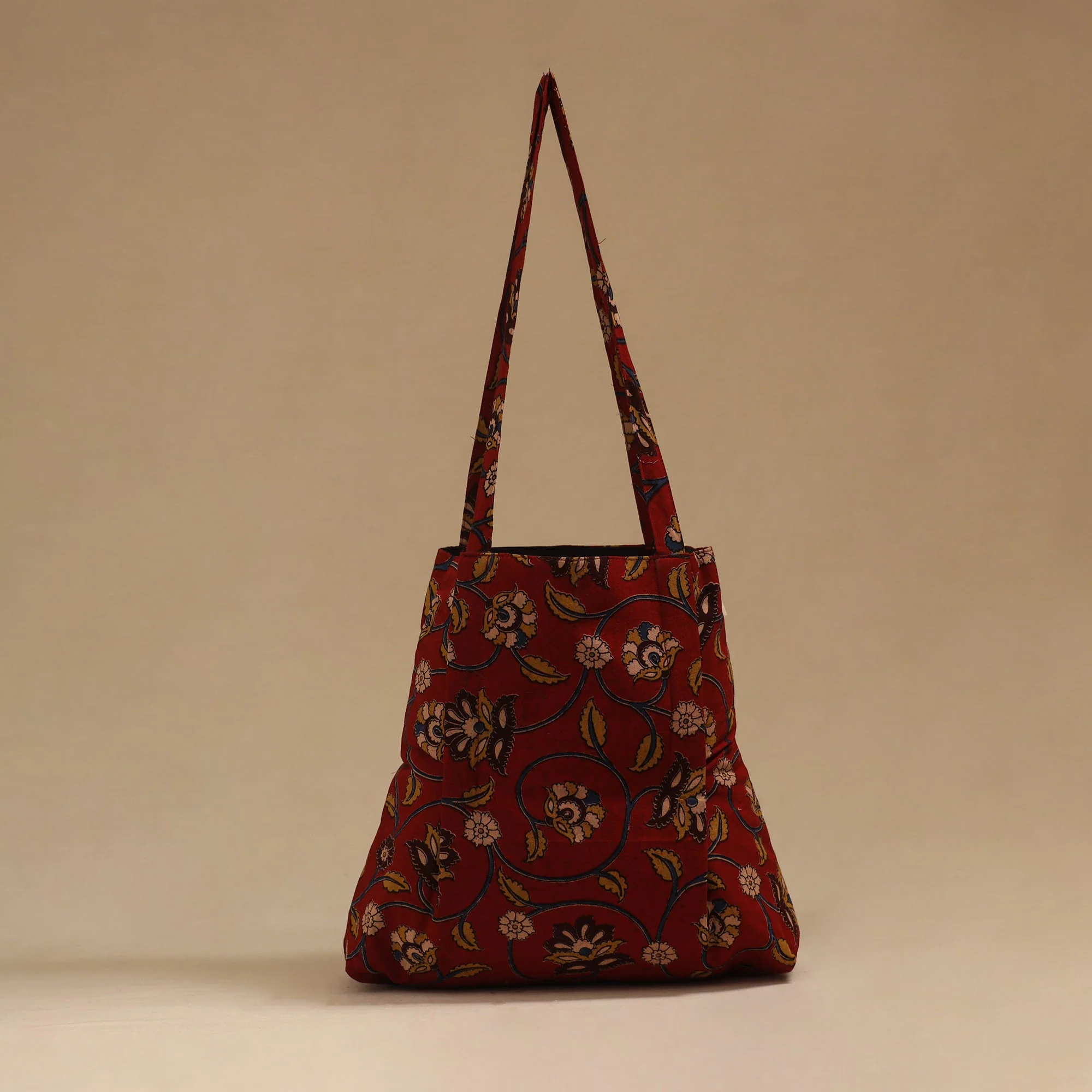 Red - Handcrafted Fabric Jhola Bag 66