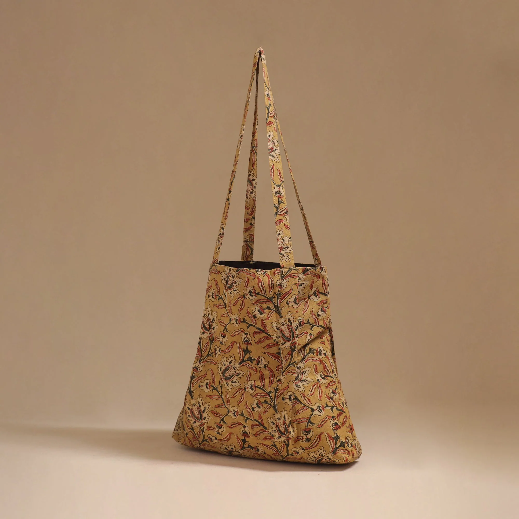 Yellow Handcrafted Fabric Jhola Bag  70 - Image 2