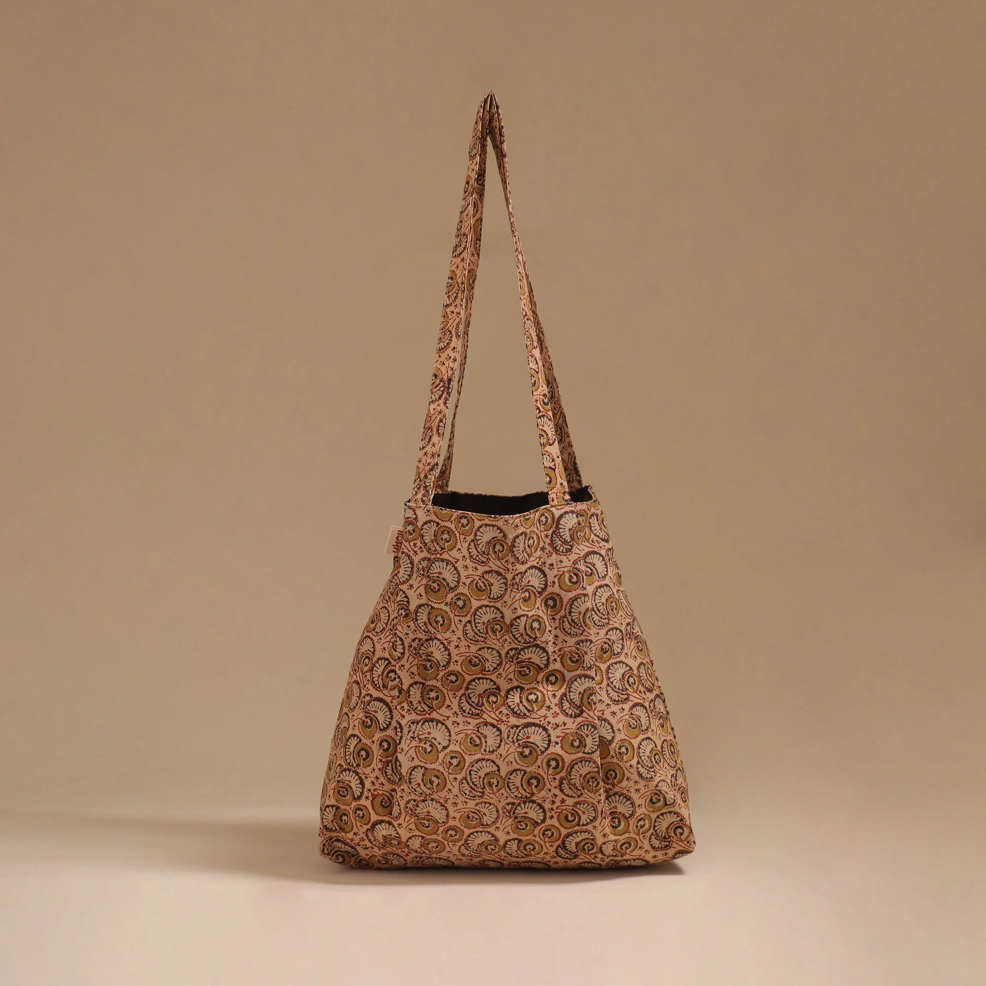 Beige - Handcrafted Fabric Jhola Bag  79