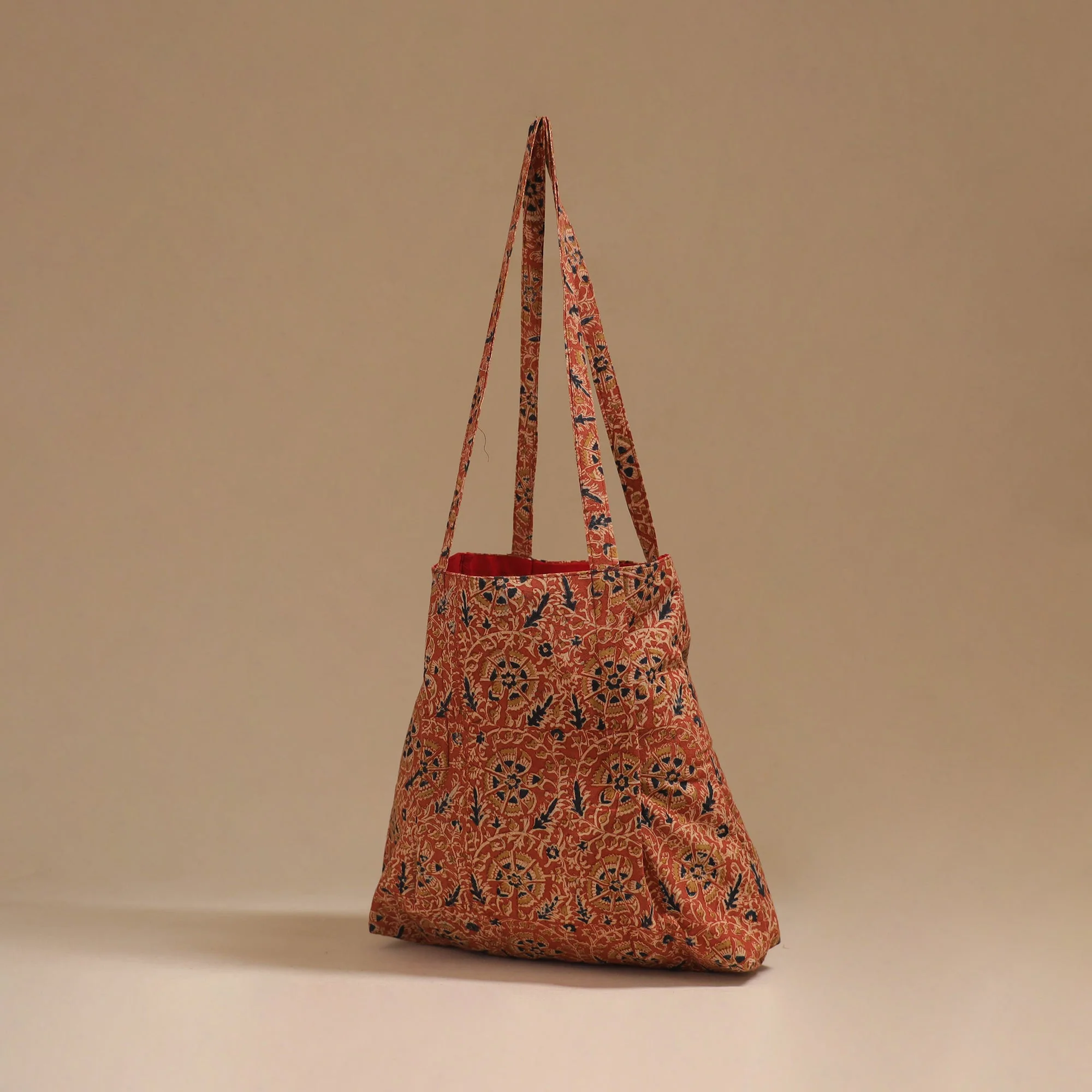 Orange - Handcrafted Fabric Jhola Bag  80 - Image 2