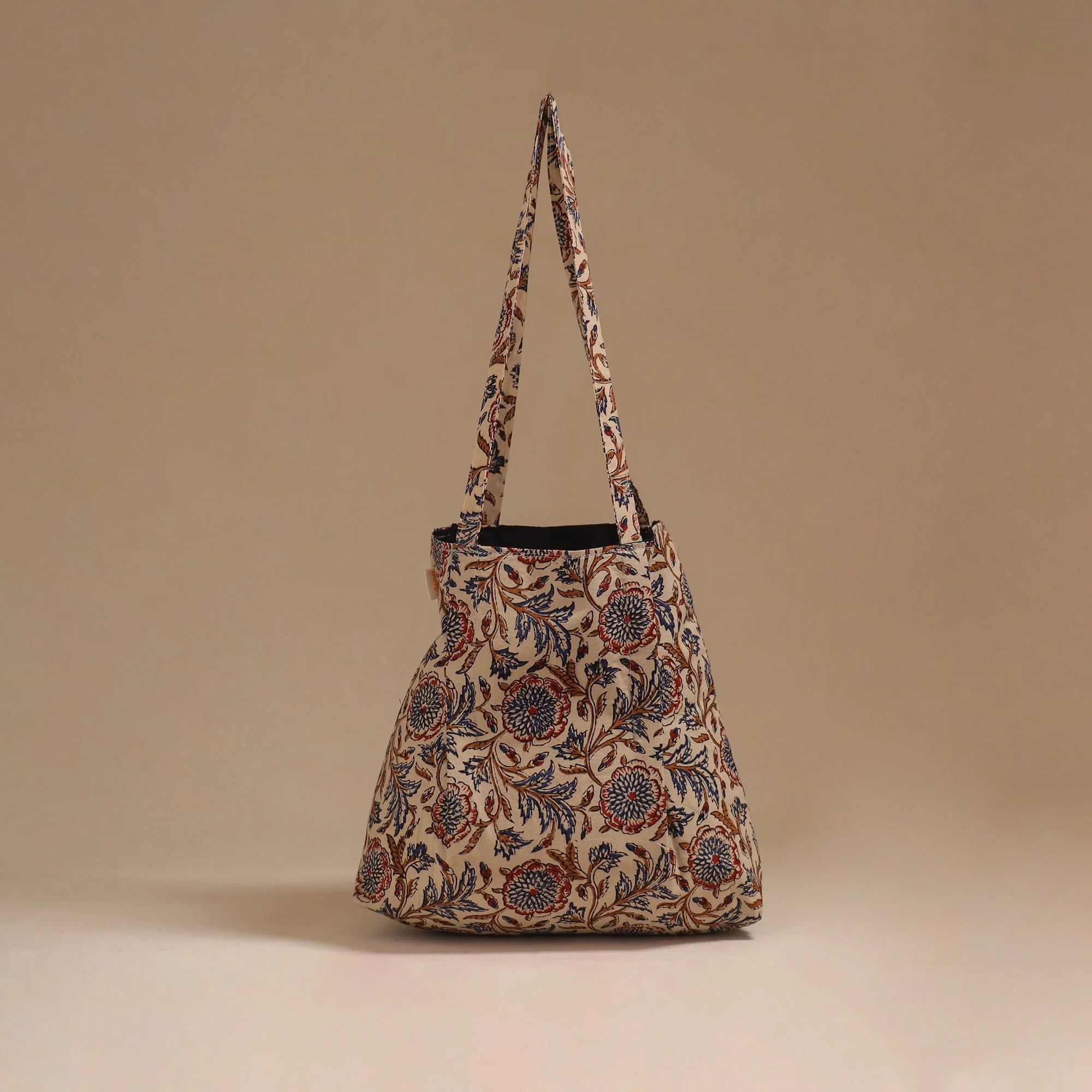 Beige - Handcrafted Fabric Jhola Bag  84