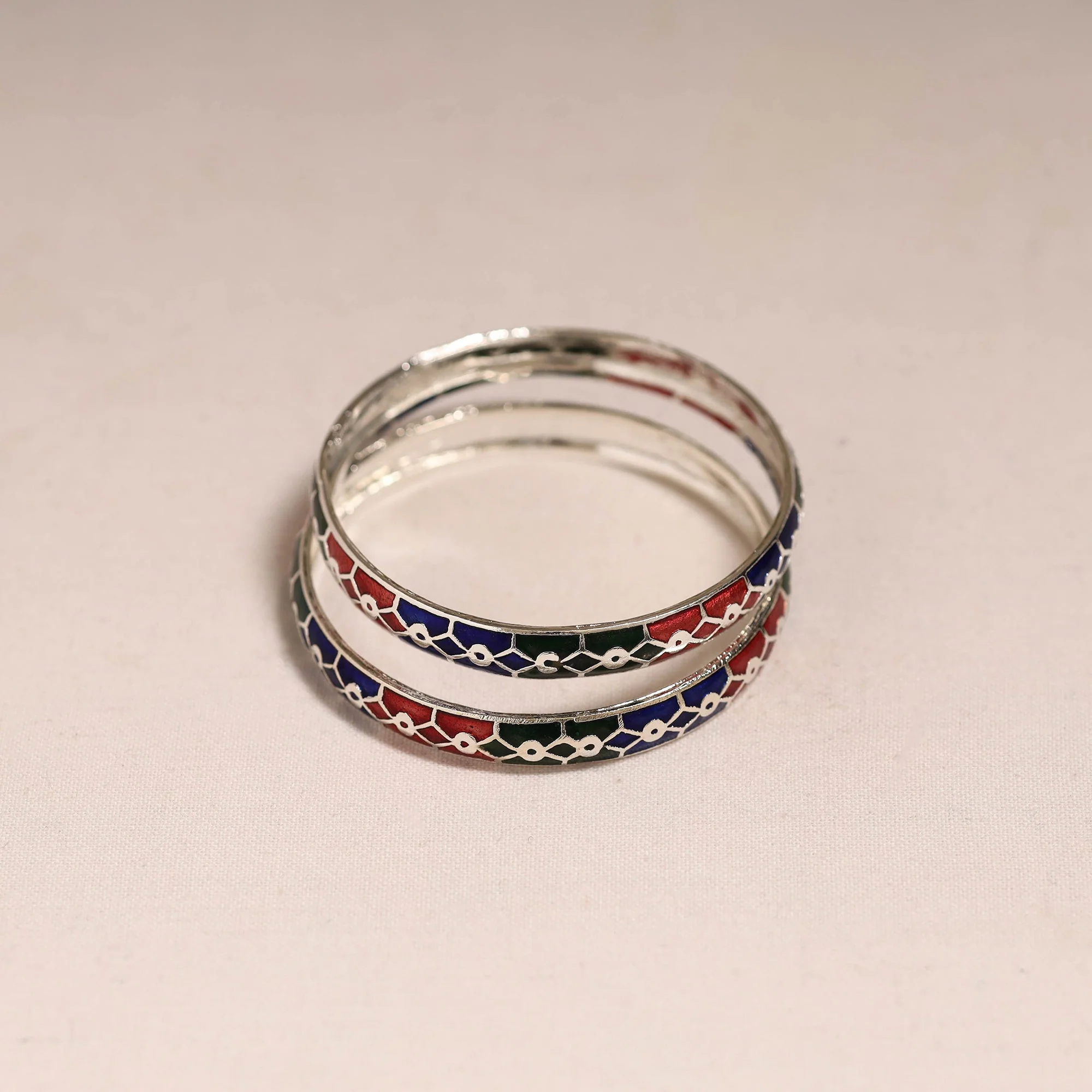 Multicolor - Handcrafted Paka Meenakari Bangles (Set of 2) 250 - Image 2