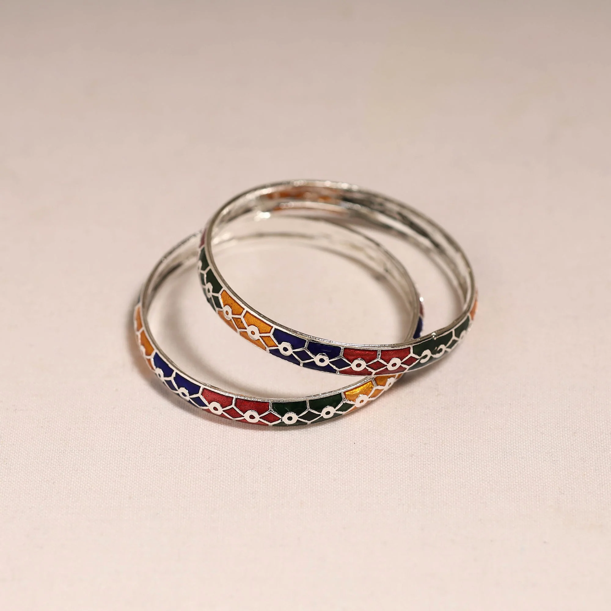 Multicolor - Handcrafted Paka Meenakari Bangles (Set of 2) 251