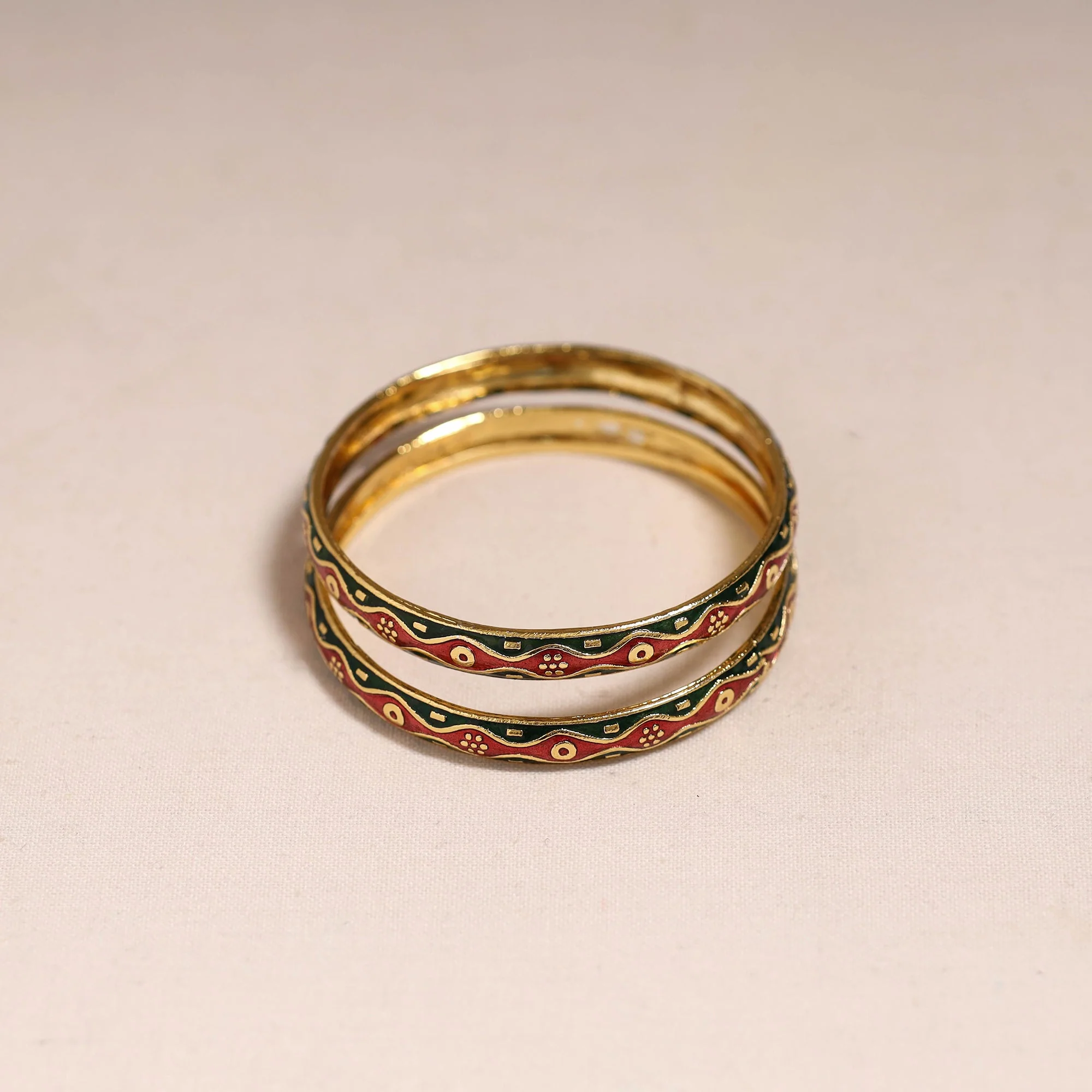 Multicolor - Handcrafted Paka Meenakari Bangles (Set of 2) 258 - Image 2