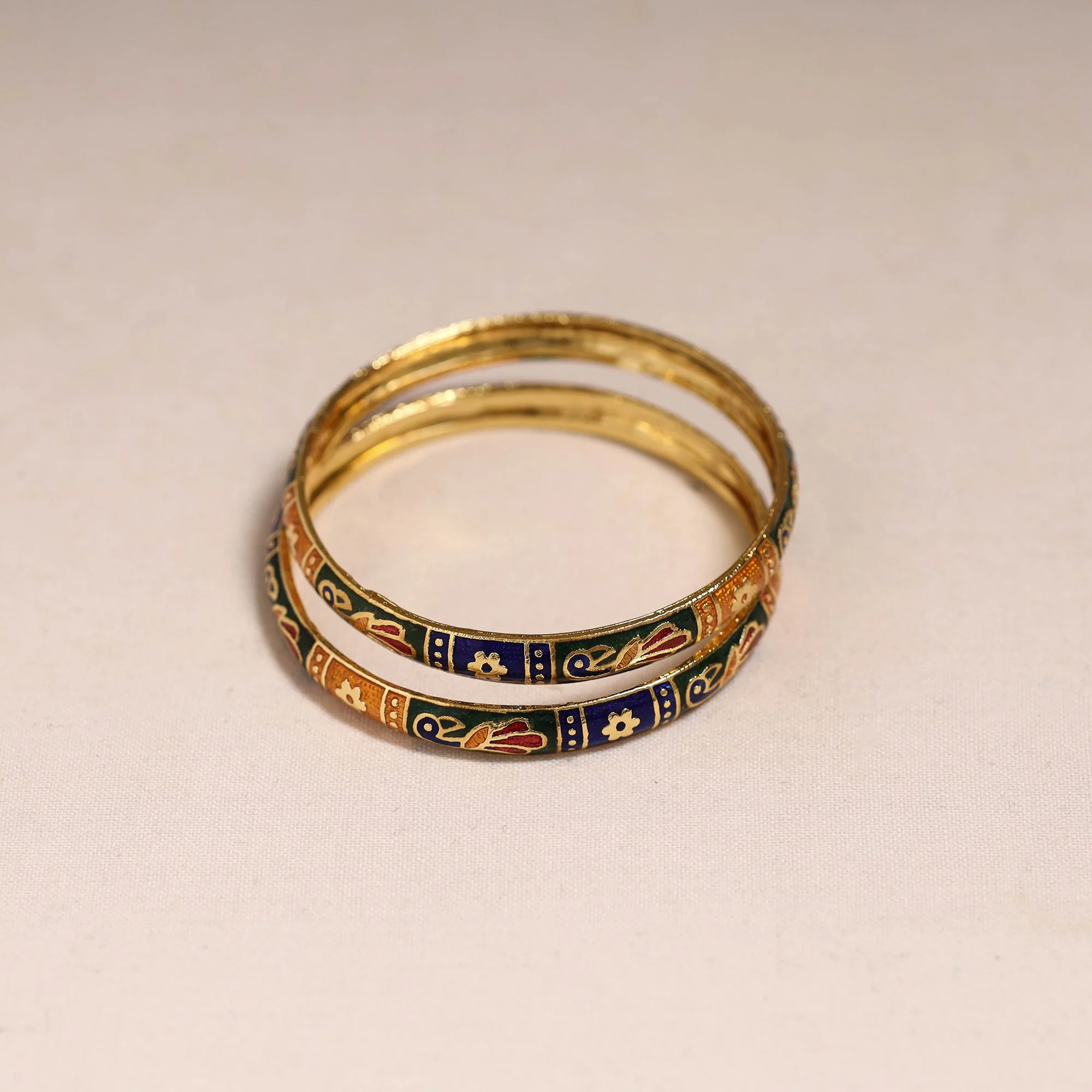 Multicolor - Handcrafted Paka Meenakari Bangles (Set of 2) 264 - Image 2