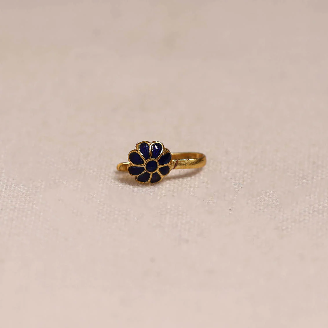 Blue - Handcrafted Paka Meenakari Nosepin 153 - Image 2