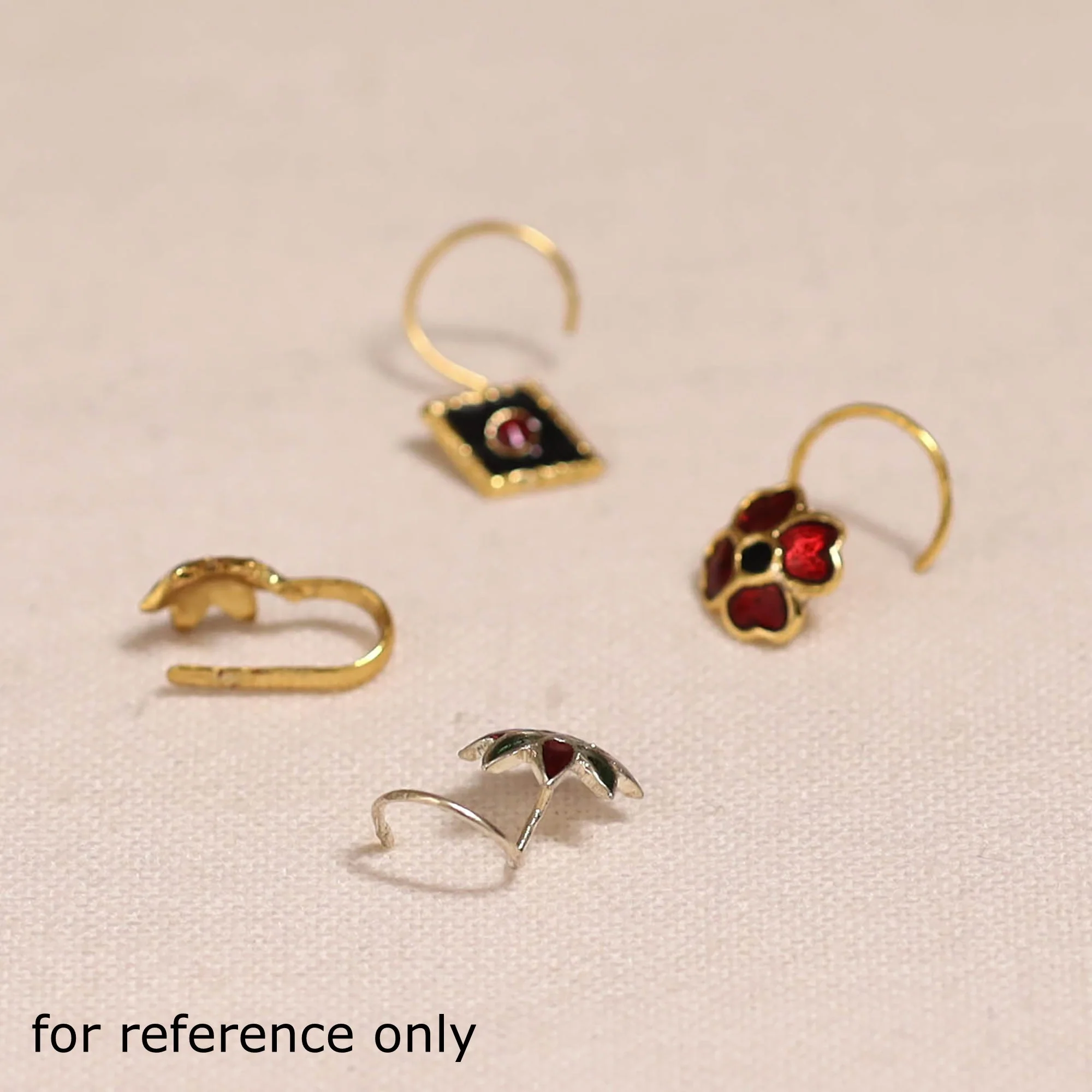 Beige - Handcrafted Paka Meenakari Nosepin 178 - Image 3