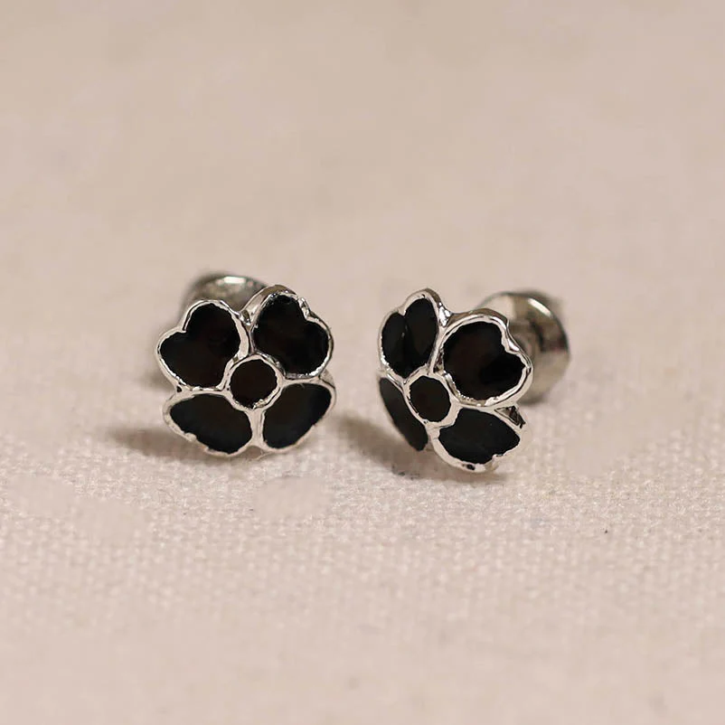 Black - Handcrafted Paka Meenakari Stud Earrings 28 - Image 2