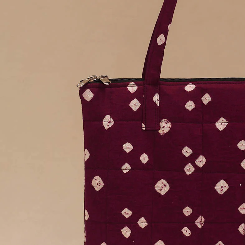 Purple - Handcrafted Quilted Handbag 01 - Image 3