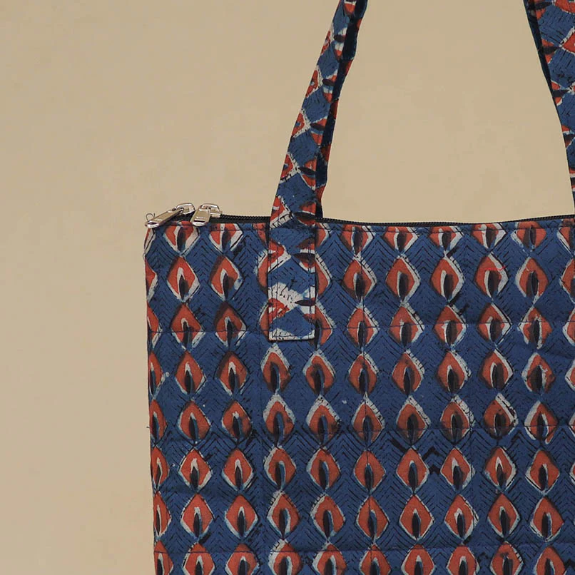 Blue - Handcrafted Quilted Handbag 01 - Image 2