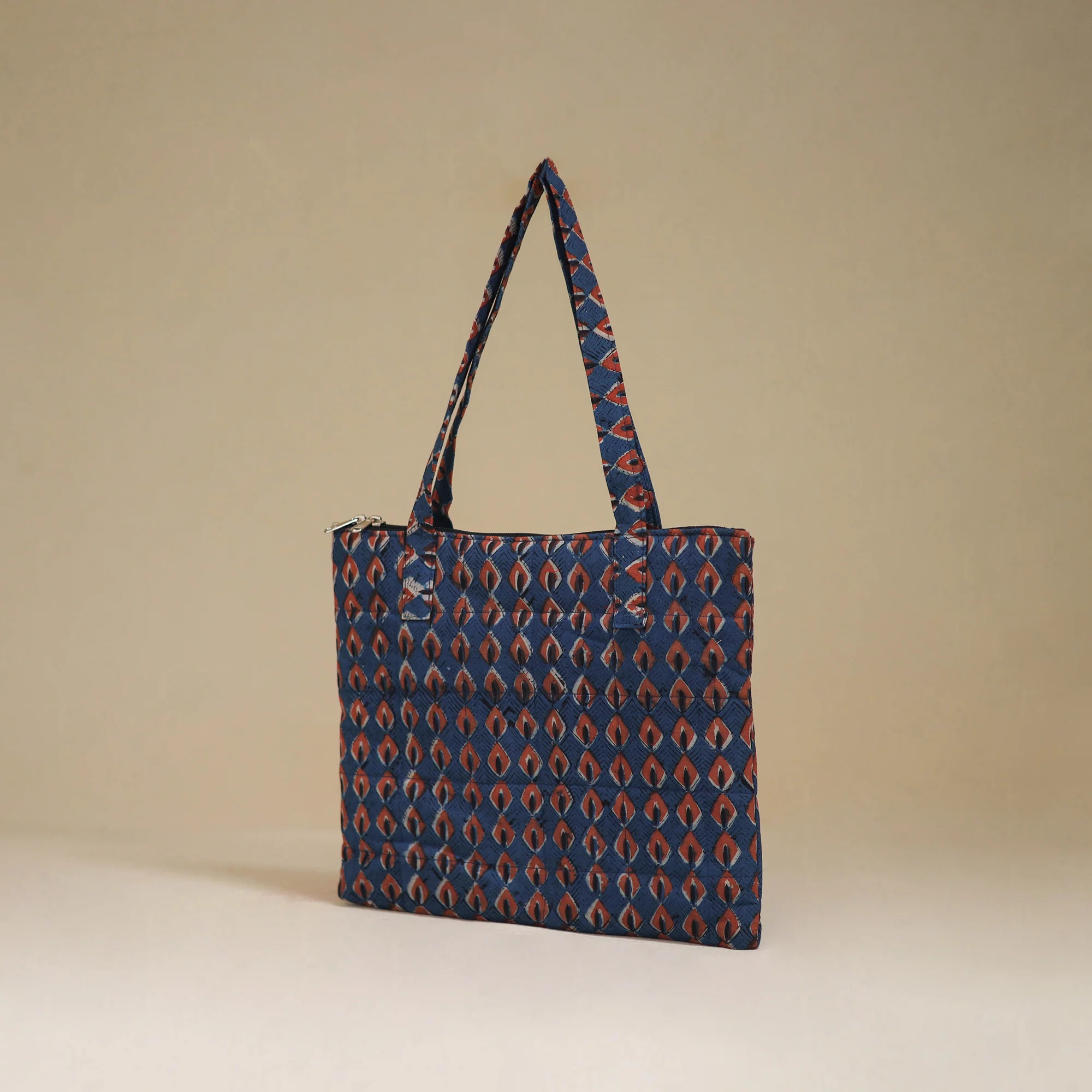 Blue - Handcrafted Quilted Handbag 01 - Image 3