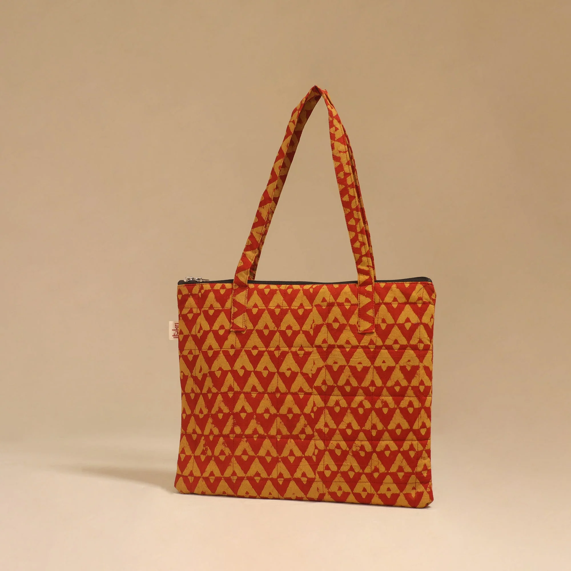 Red - Handcrafted Quilted Handbag 02 - Image 2