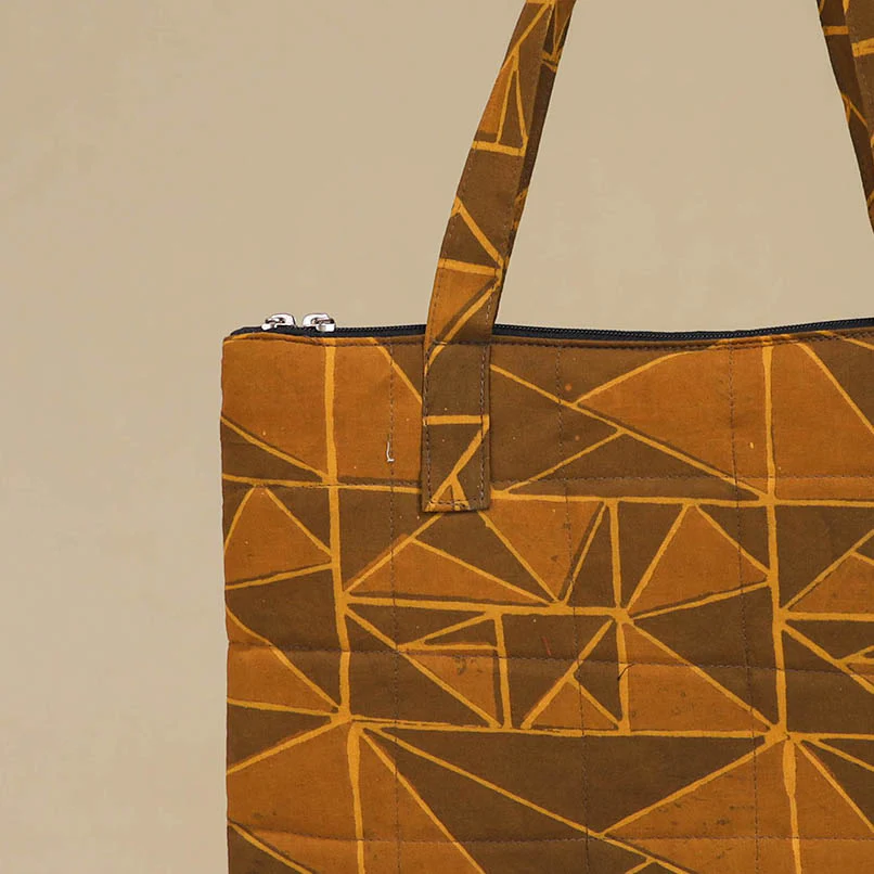 Yellow - Handcrafted Quilted Handbag 02 - Image 2
