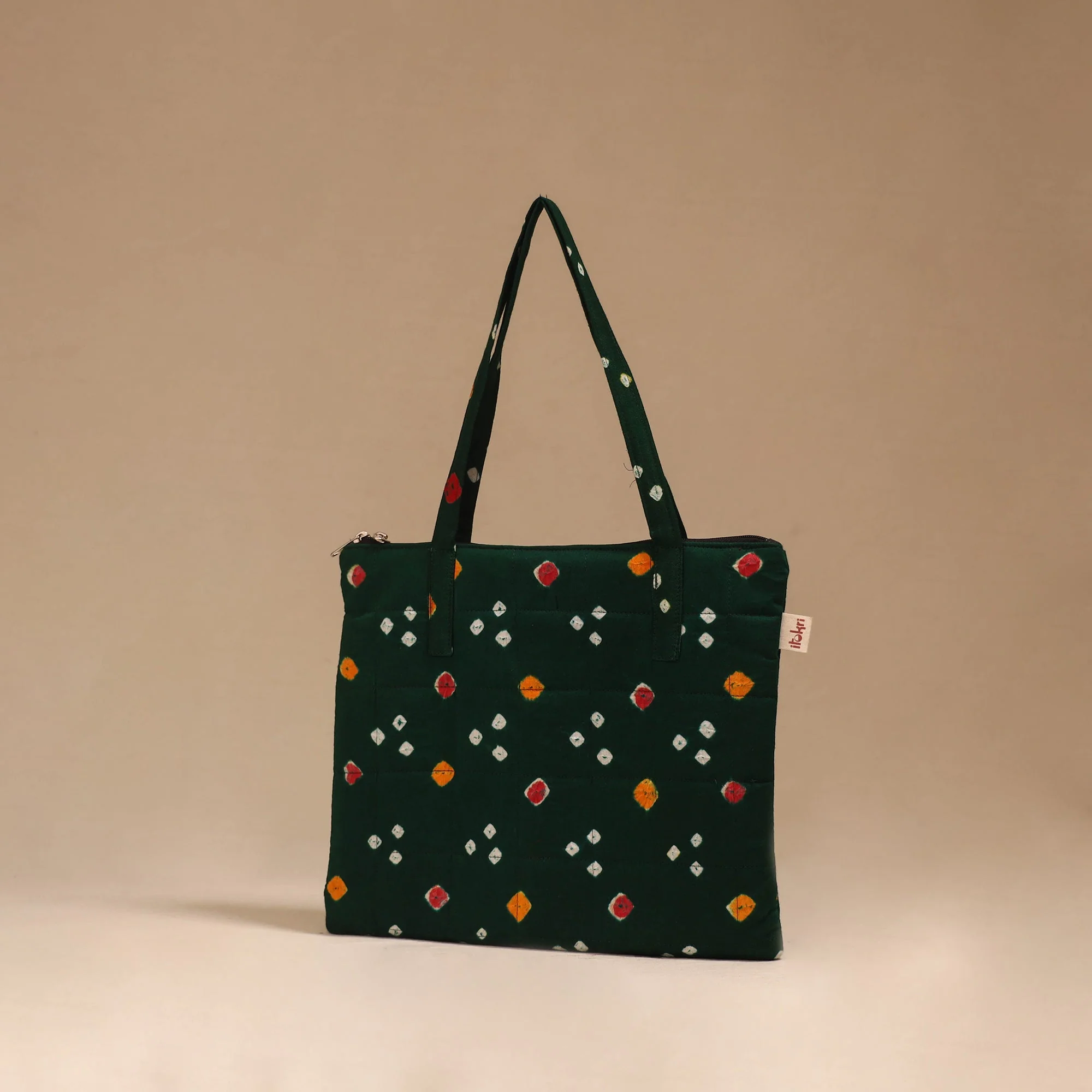 Green - Handcrafted Quilted Handbag 03 - Image 2