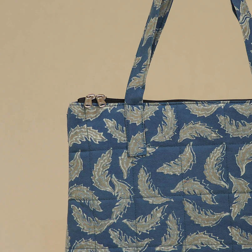 Blue - Handcrafted Quilted Handbag 04 - Image 2