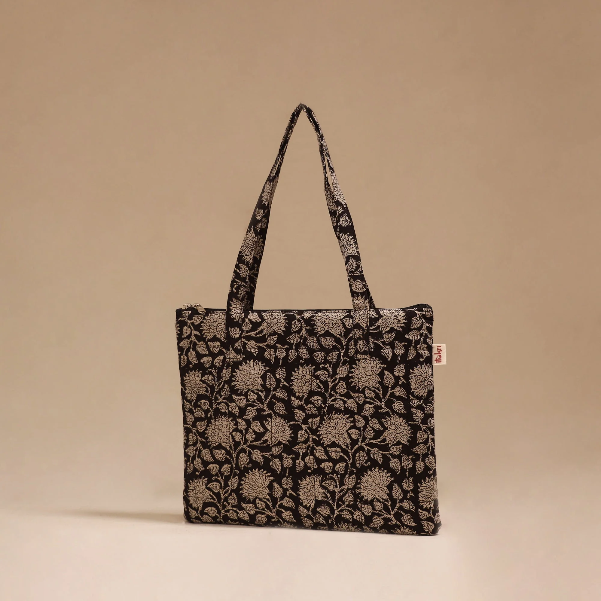 Black - Handcrafted Quilted Handbag 05 - Image 2