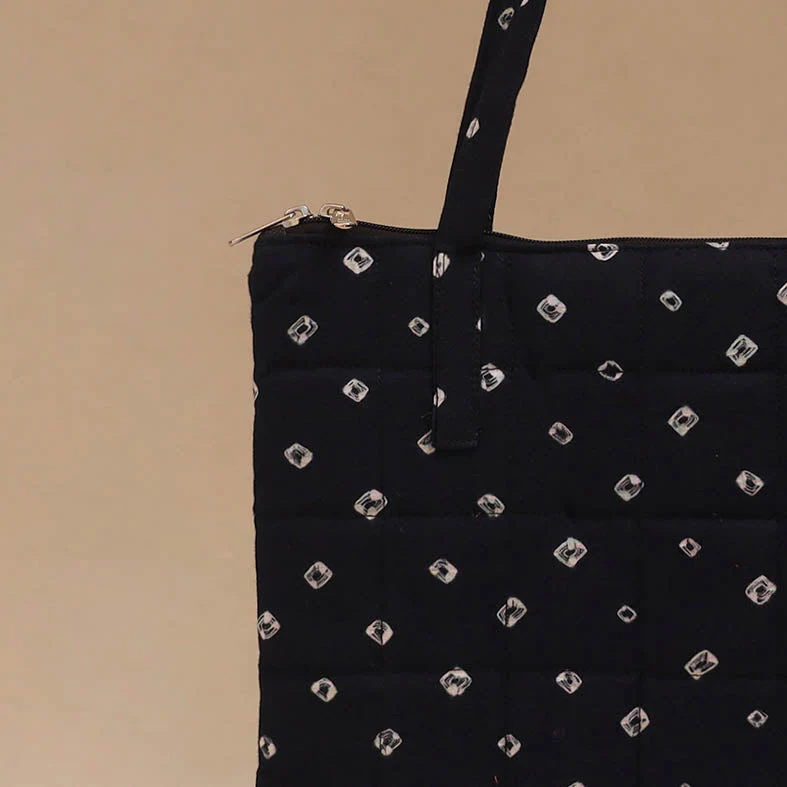 Blue - Handcrafted Quilted Handbag 07 - Image 3