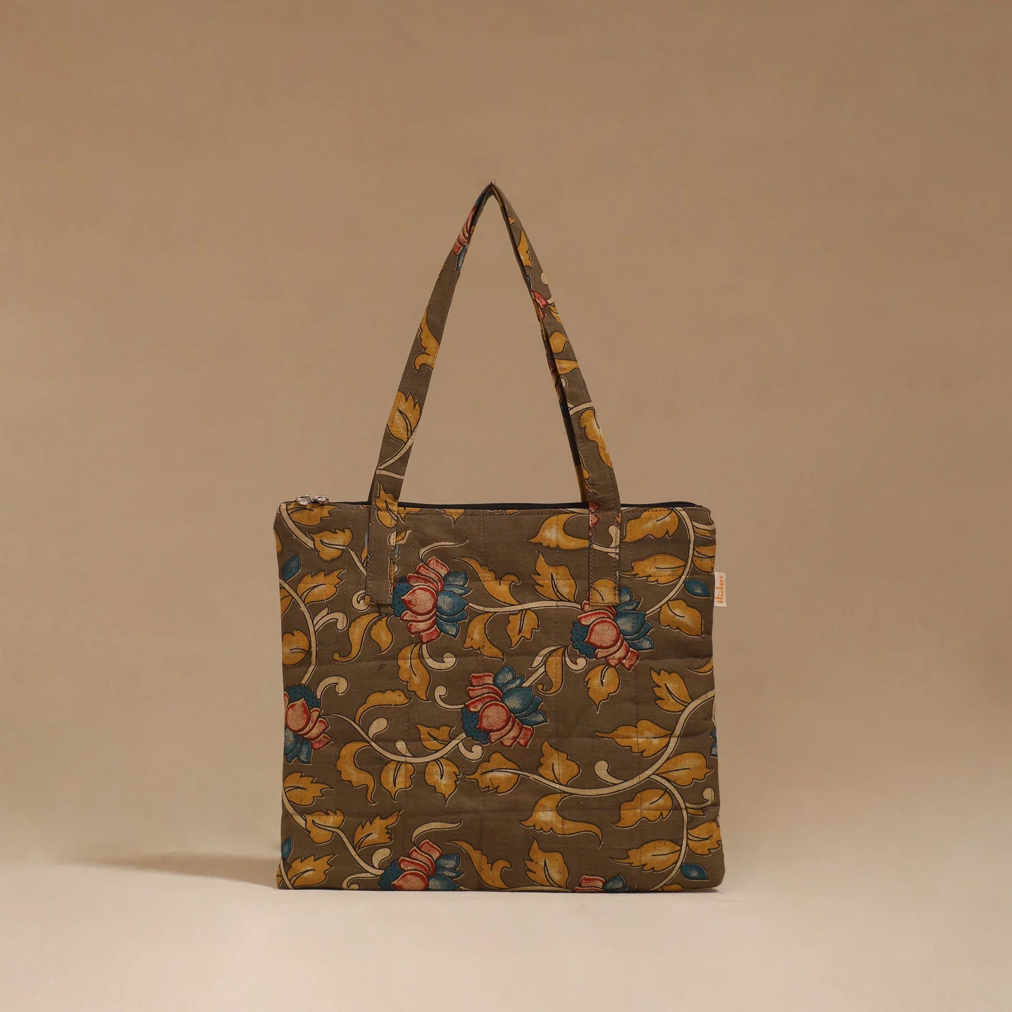 Brown - Handcrafted Quilted Handbag 09