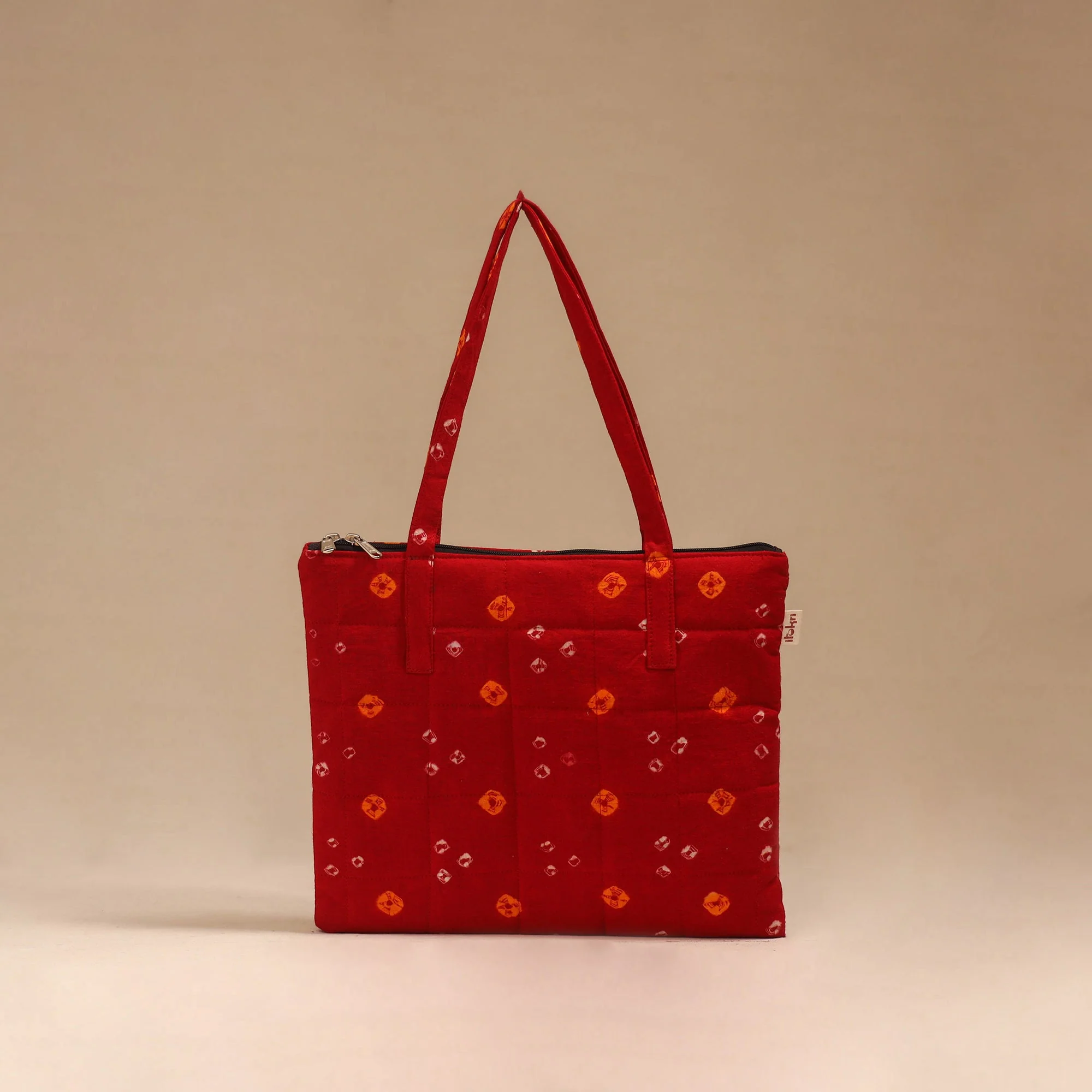 Red - Handcrafted Quilted Handbag 10
