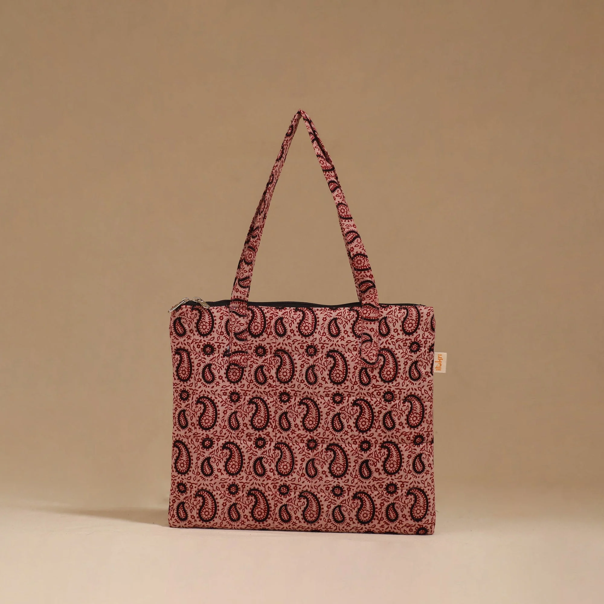 Red - Handcrafted Quilted Handbag 105