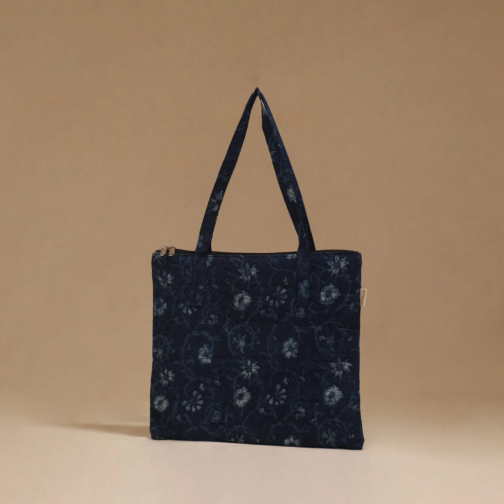 Blue - Handcrafted Quilted Handbag 107 - Image 2