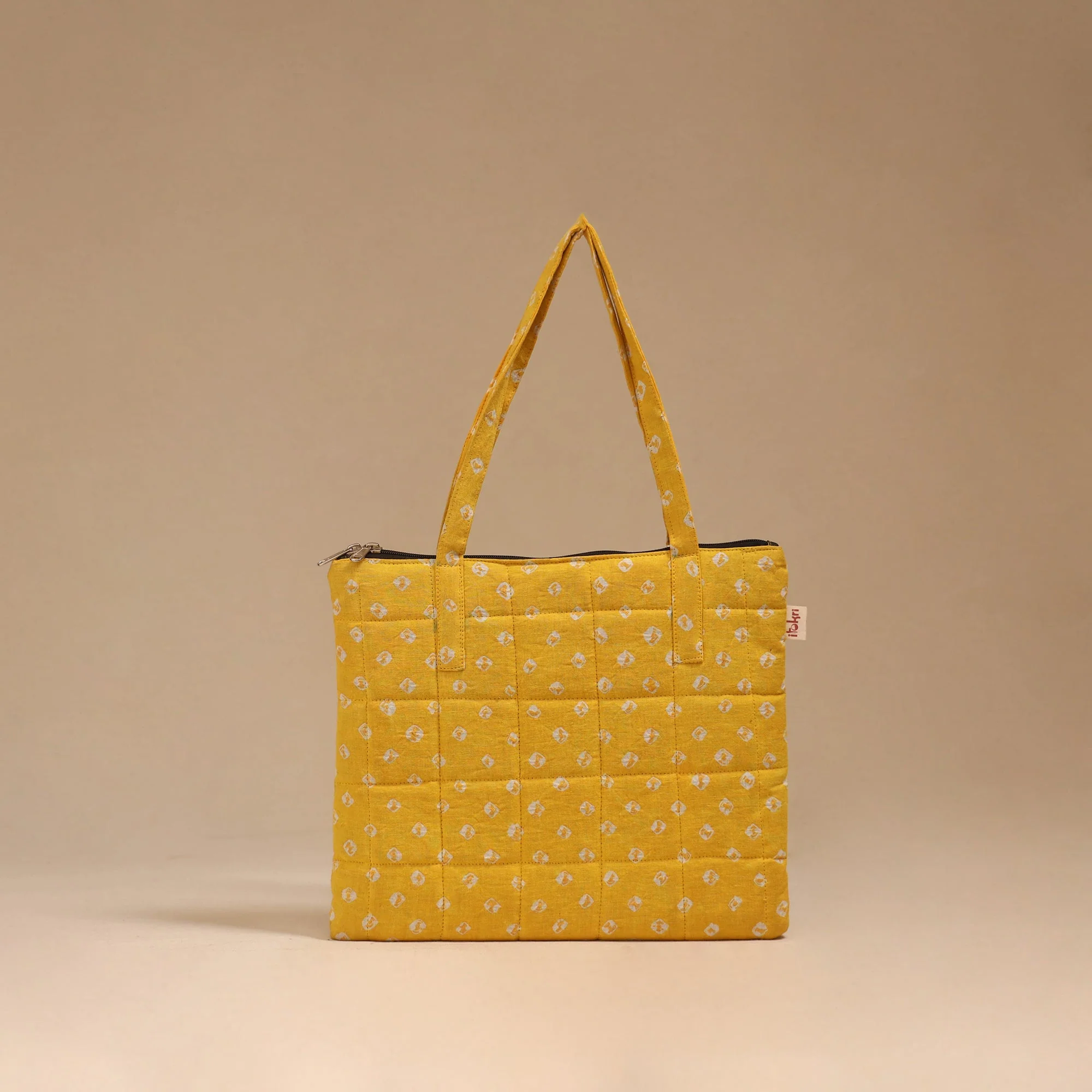 Yellow - Handcrafted Quilted Handbag 11