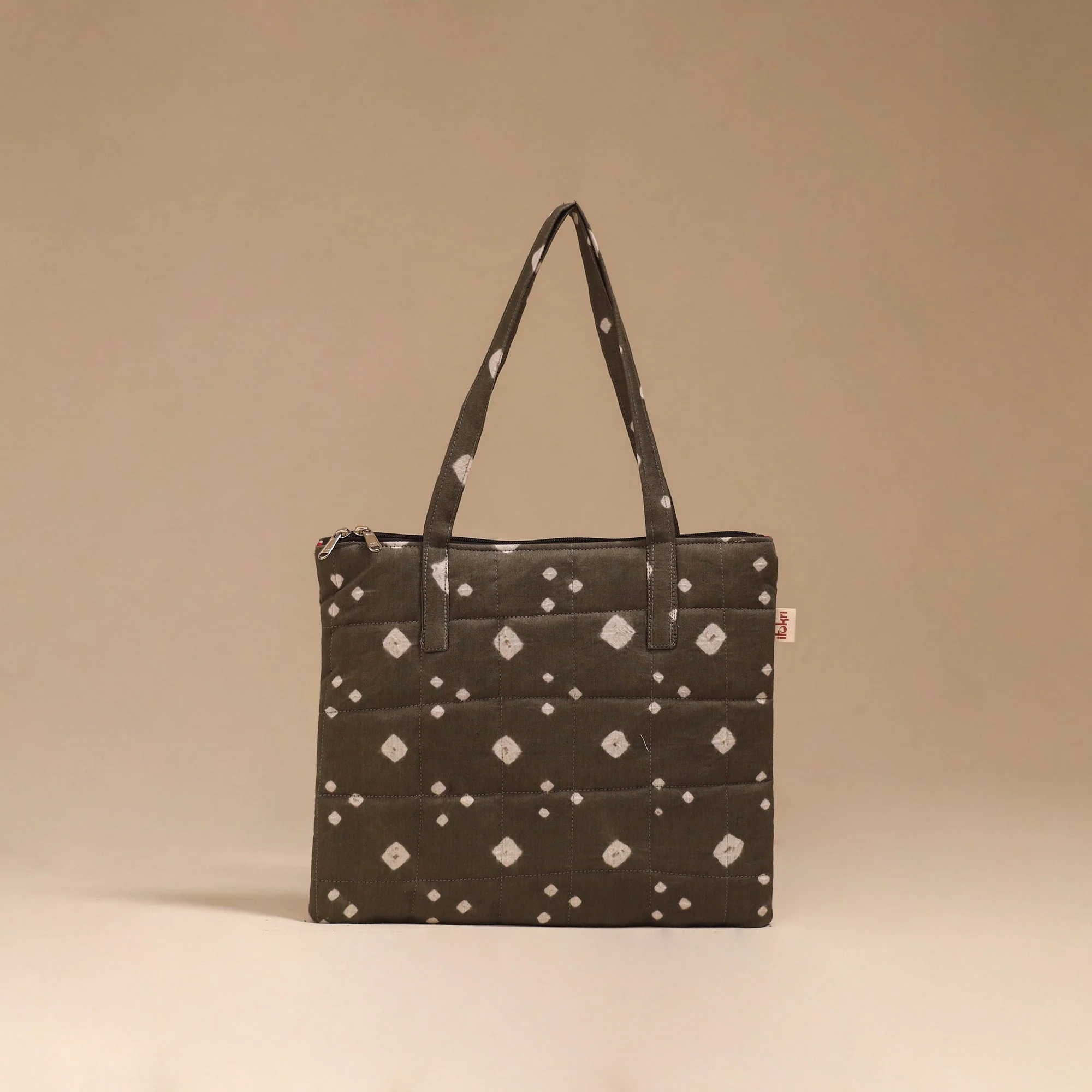 Brown - Handcrafted Quilted Handbag 12
