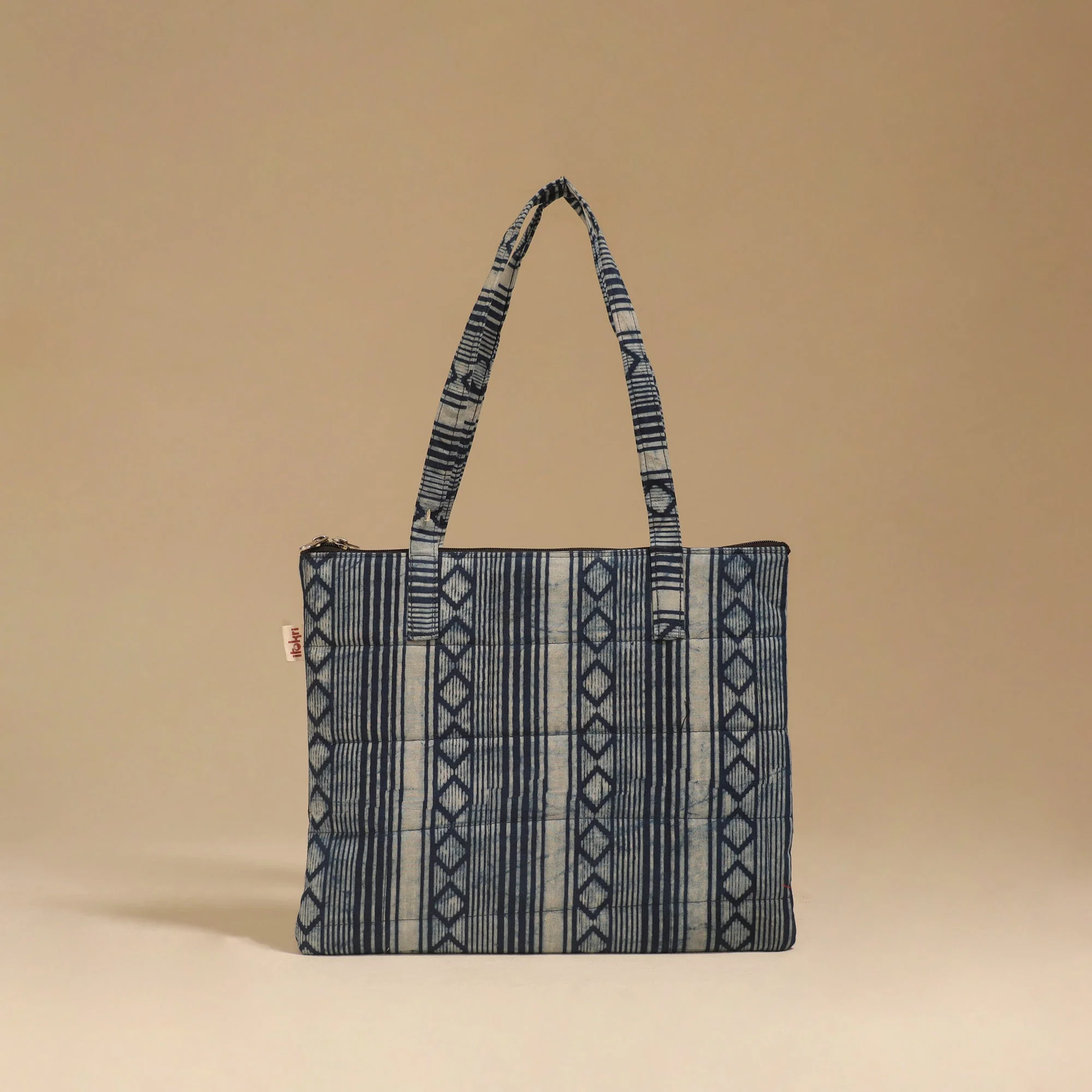 Blue - Handcrafted Quilted Handbag 12