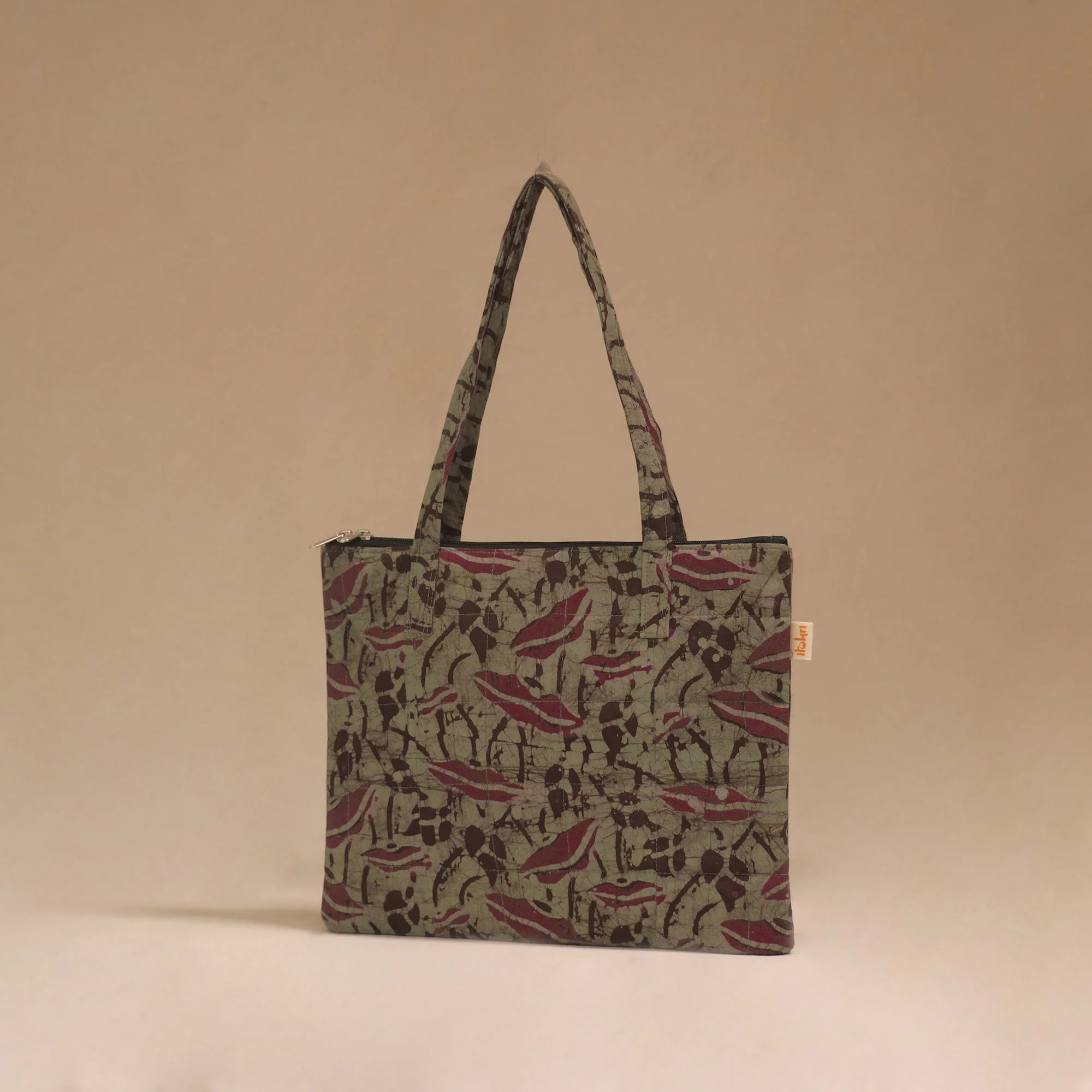 Green - Handcrafted Quilted Handbag 13 - Image 2