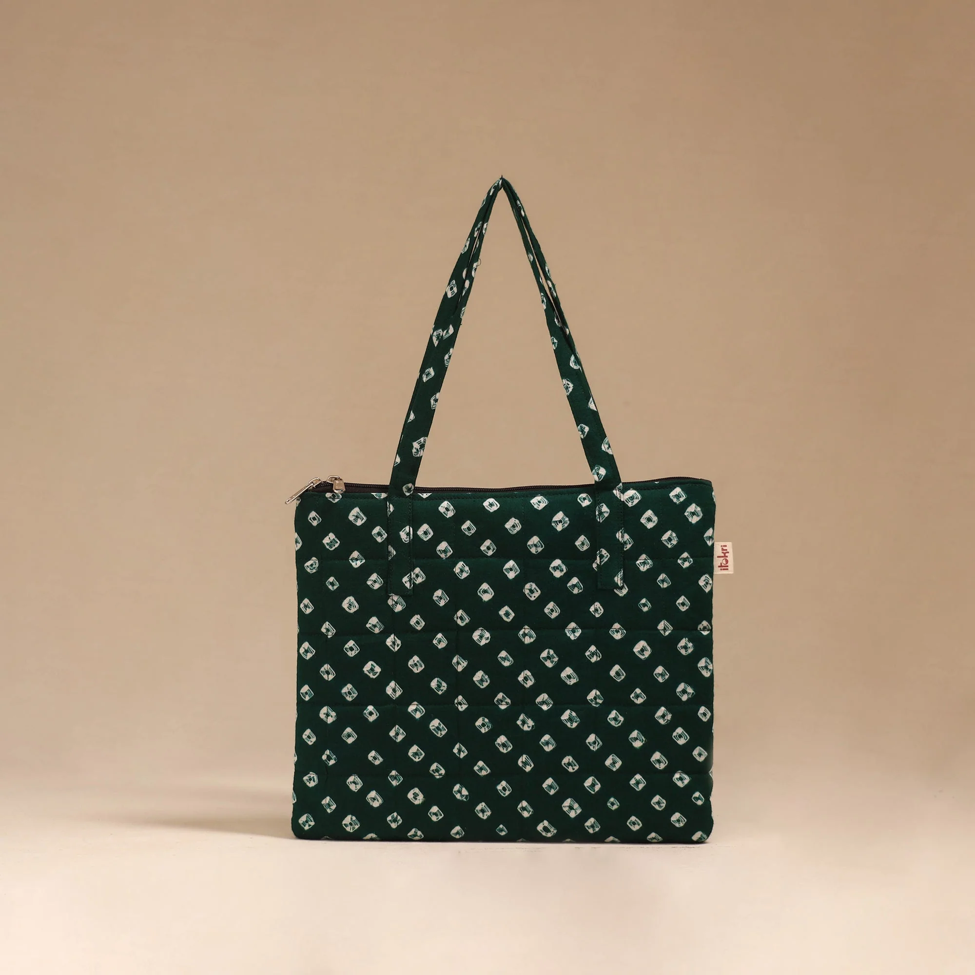 Green - Handcrafted Quilted Handbag 14