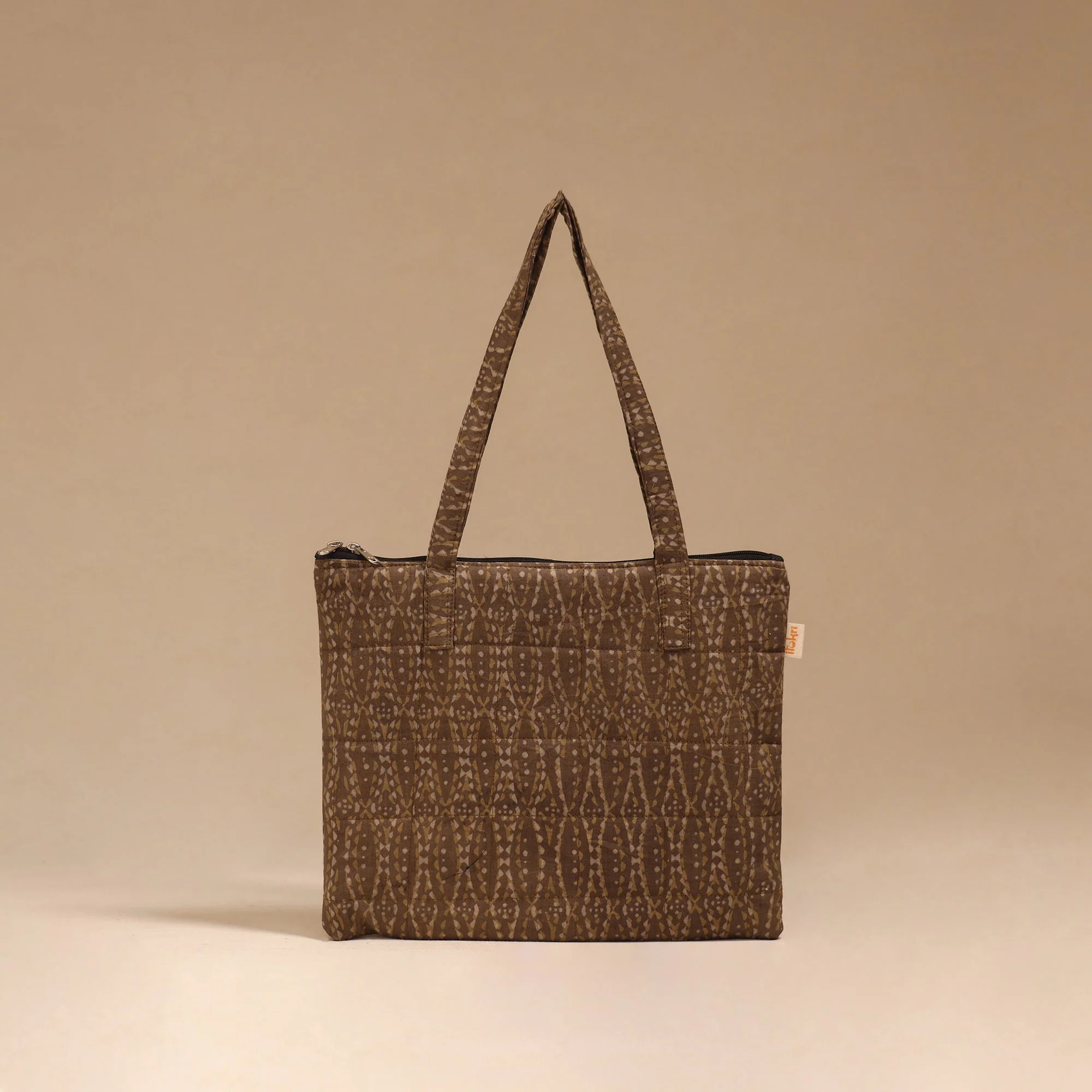 Brown - Handcrafted Quilted Handbag 17