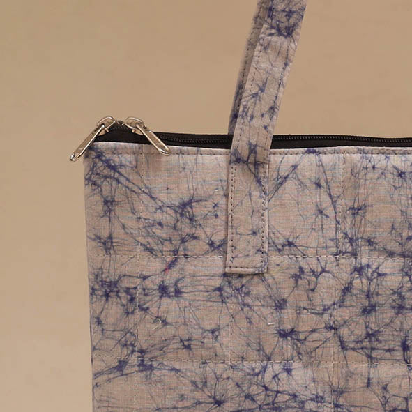 Blue - Handcrafted Quilted Handbag 17 - Image 3
