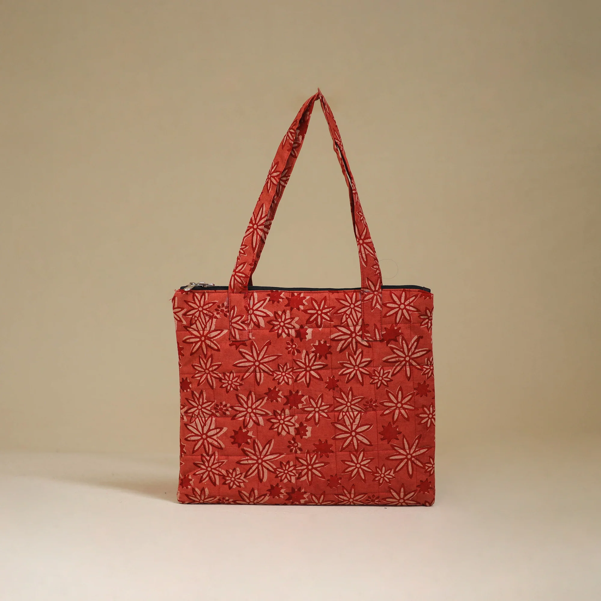 Red - Handcrafted Quilted Handbag 22