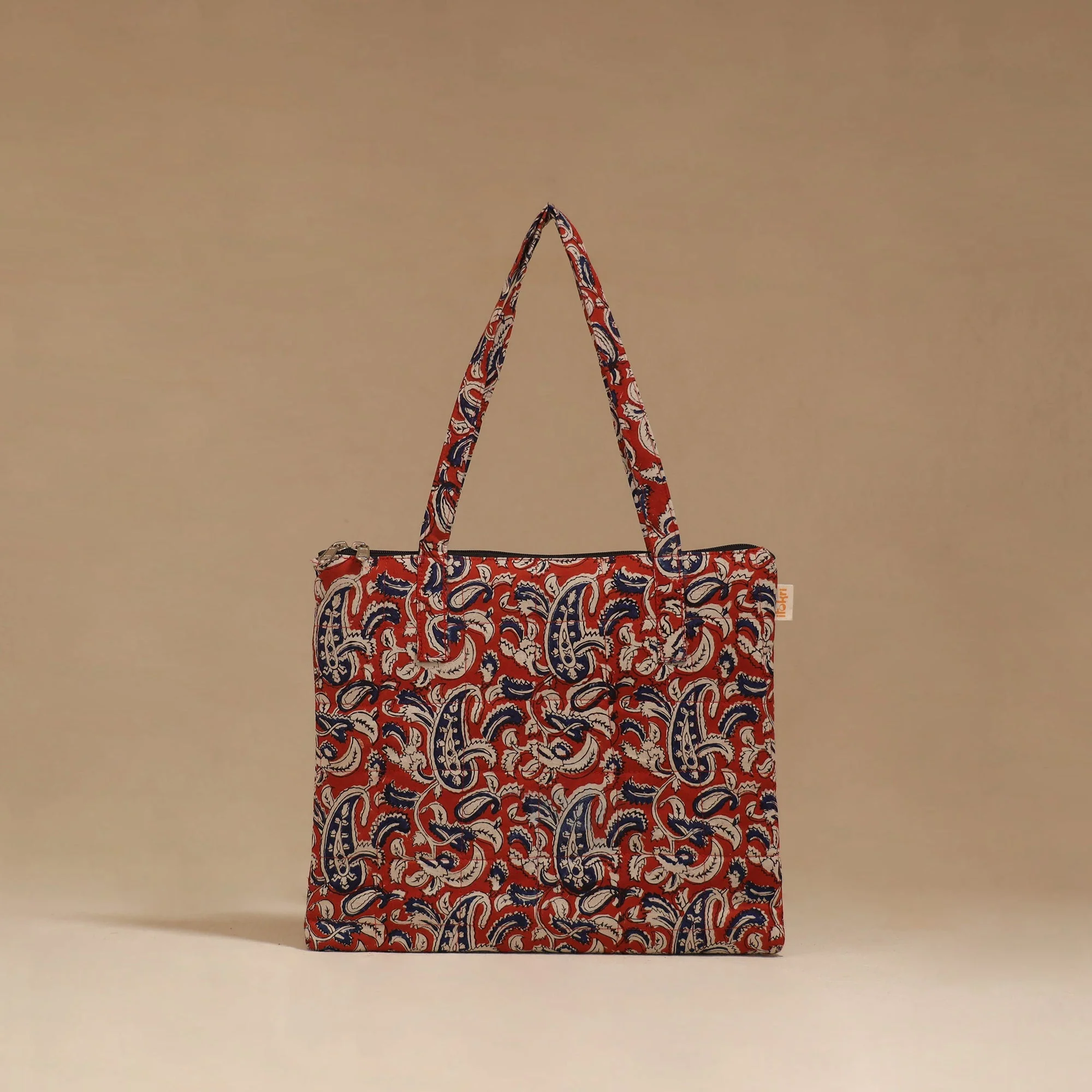 Red - Handcrafted Quilted Handbag 23