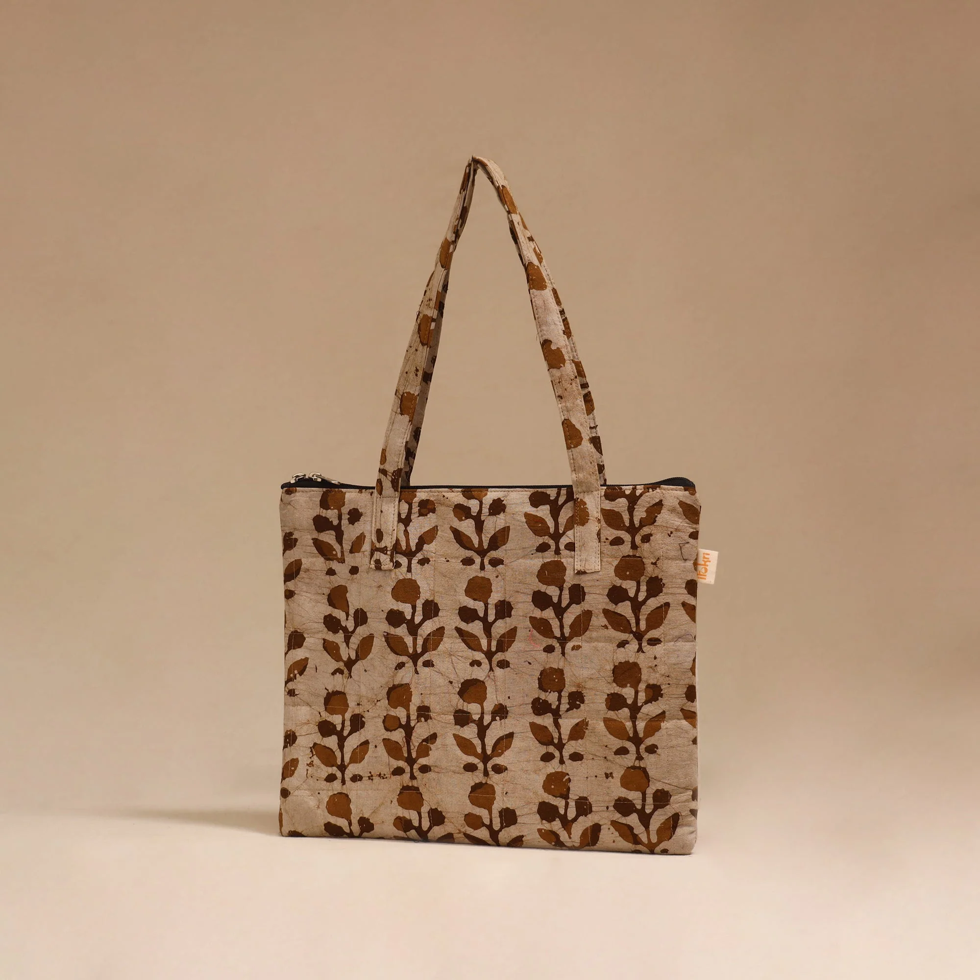 Beige - Handcrafted Quilted Handbag 25 - Image 2