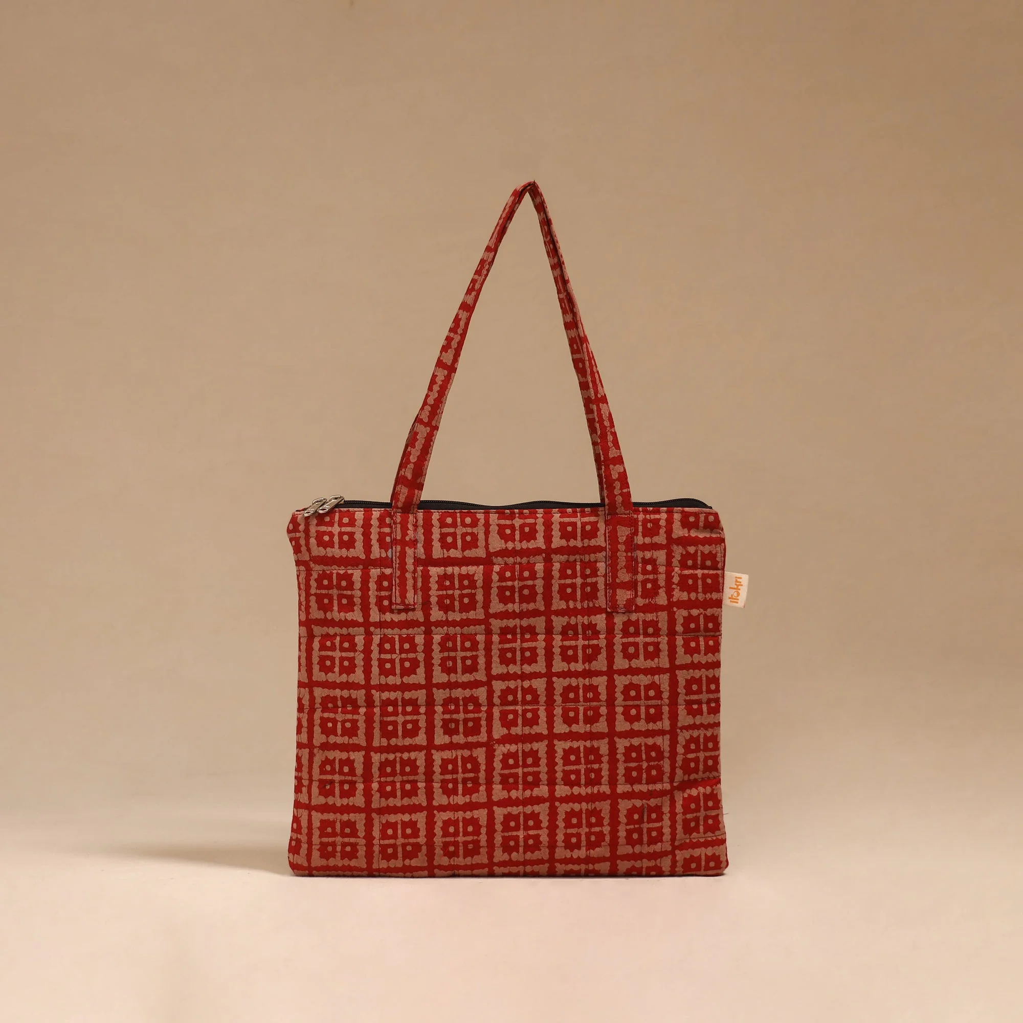 Red - Handcrafted Quilted Handbag 26