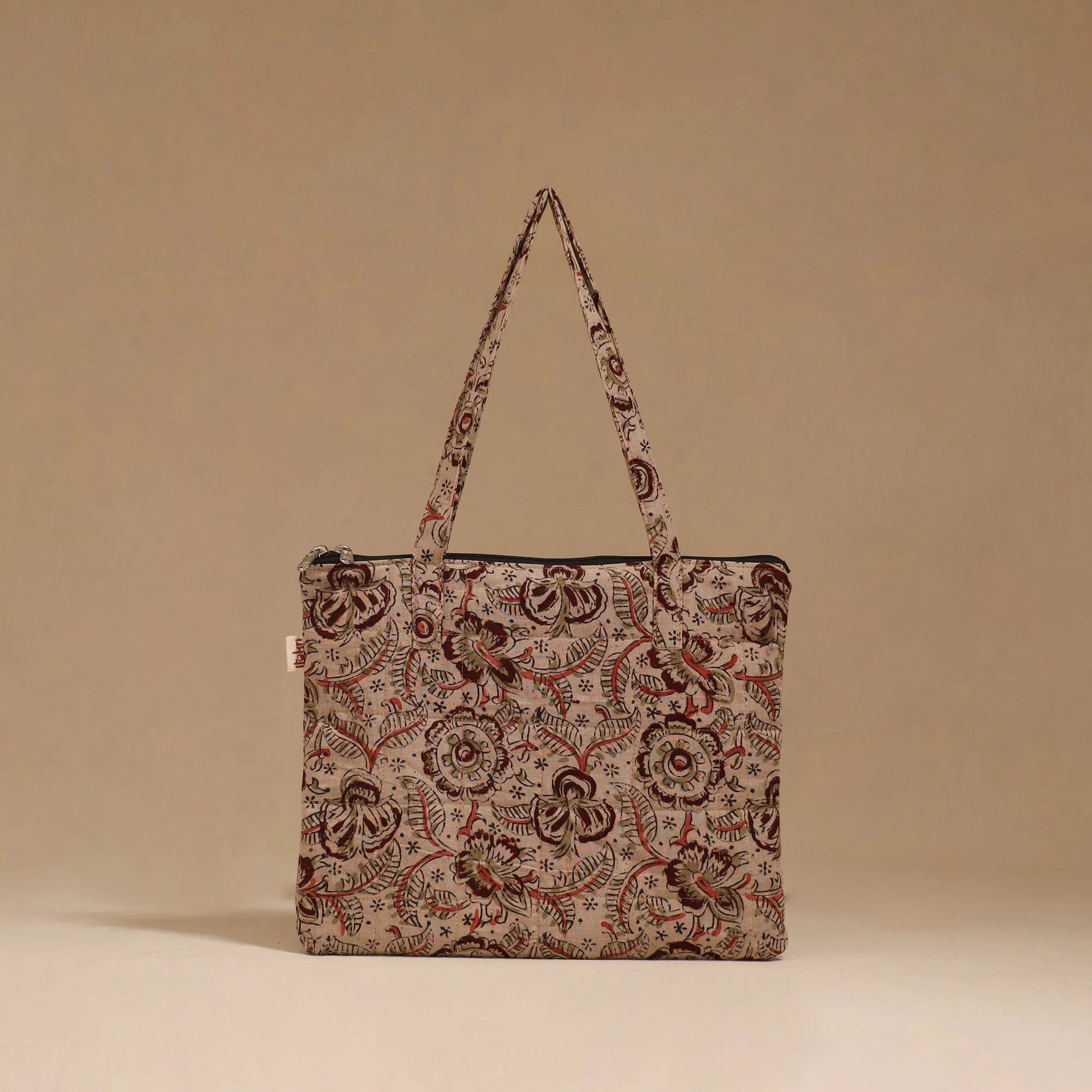 Beige - Handcrafted Quilted Handbag 27