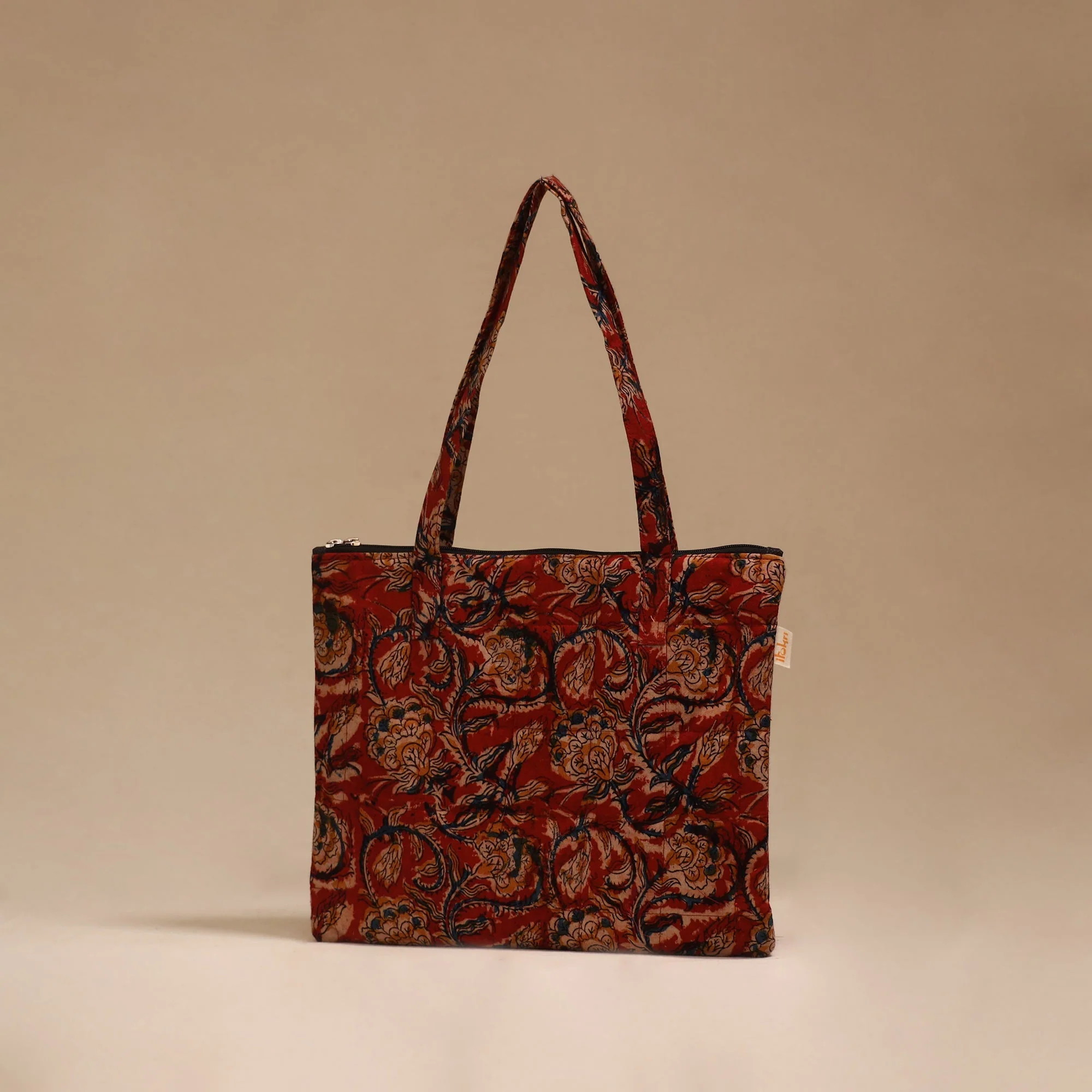 Red - Handcrafted Quilted Handbag 29 - Image 2