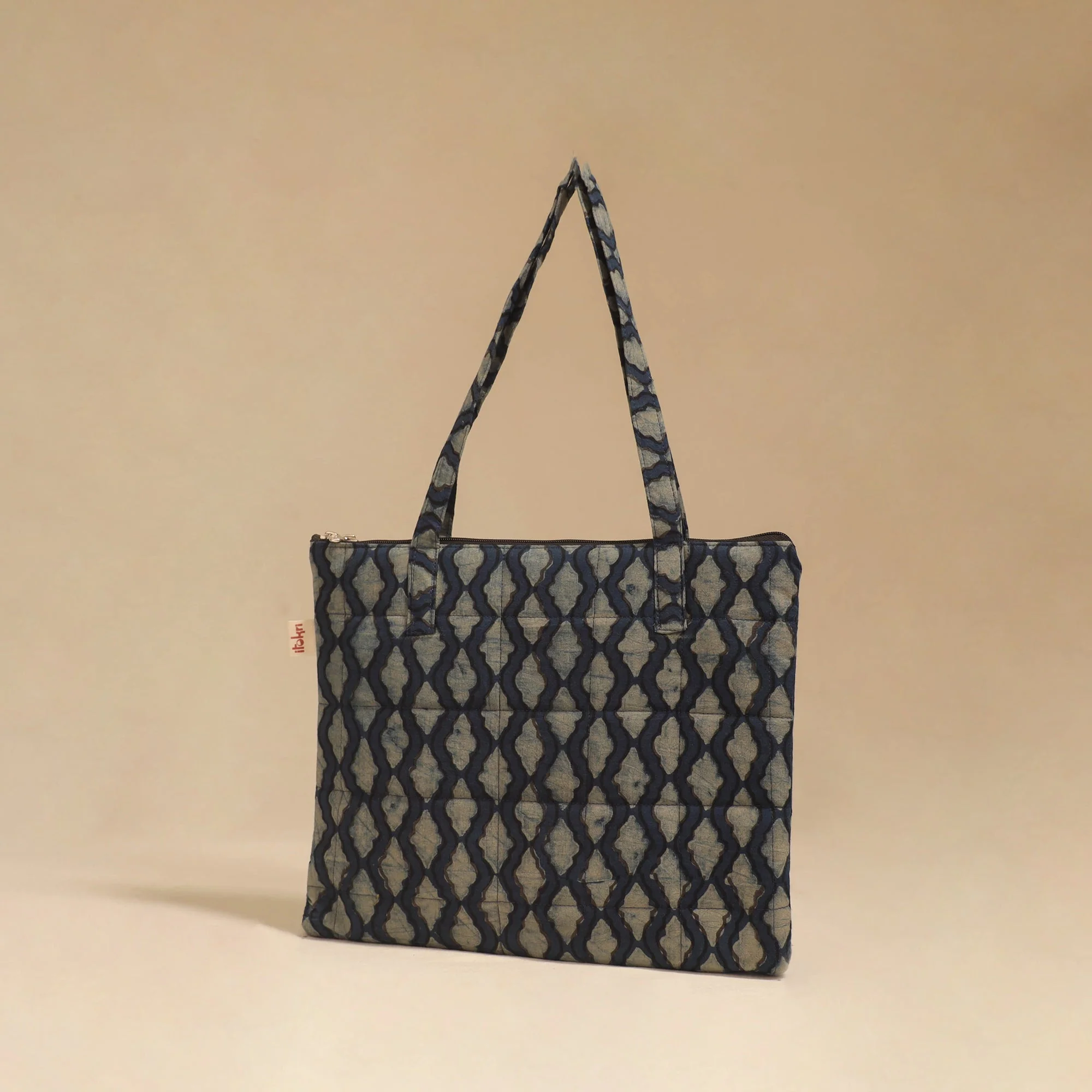 Blue - Handcrafted Quilted Handbag 29 - Image 2