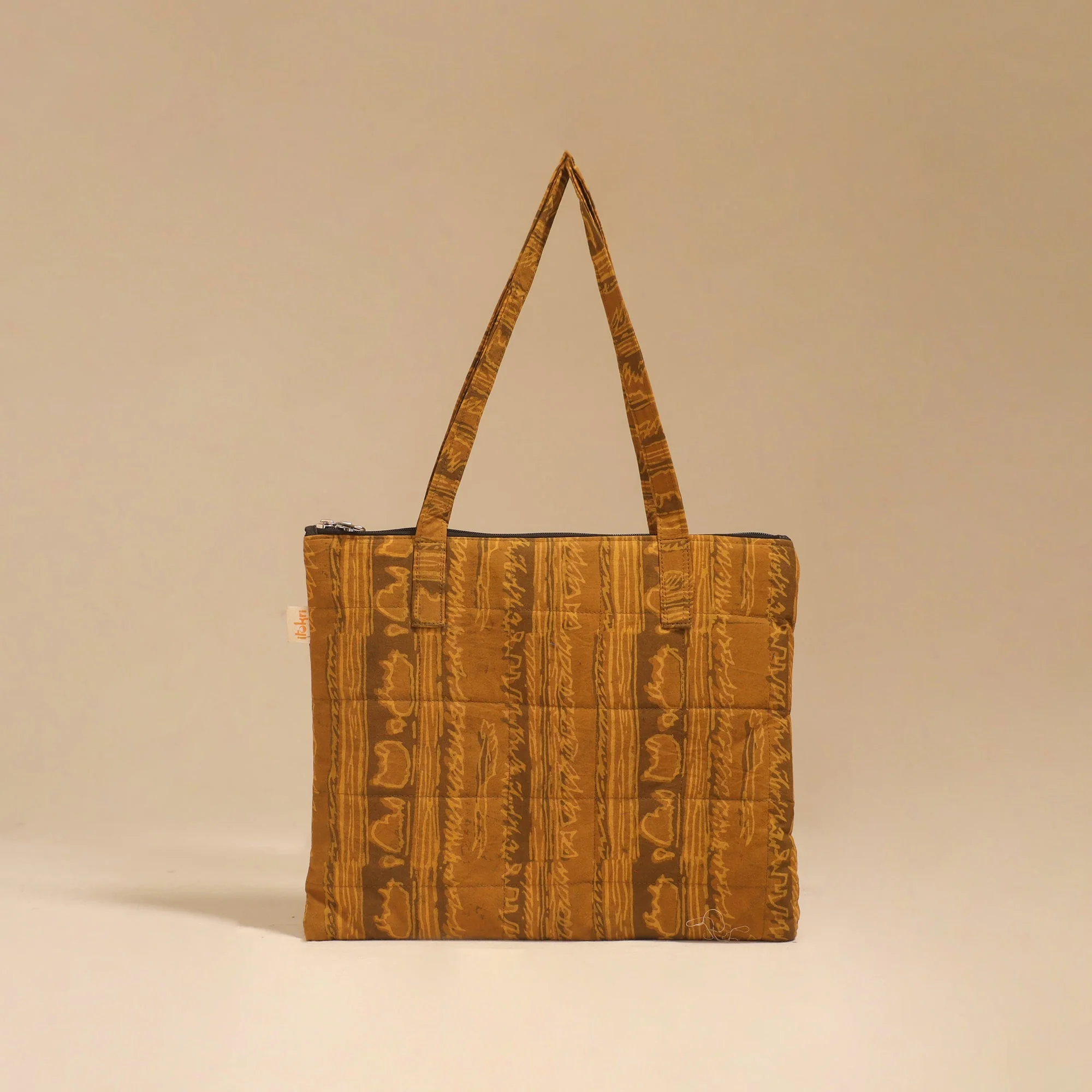 Brown - Handcrafted Quilted Handbag 34
