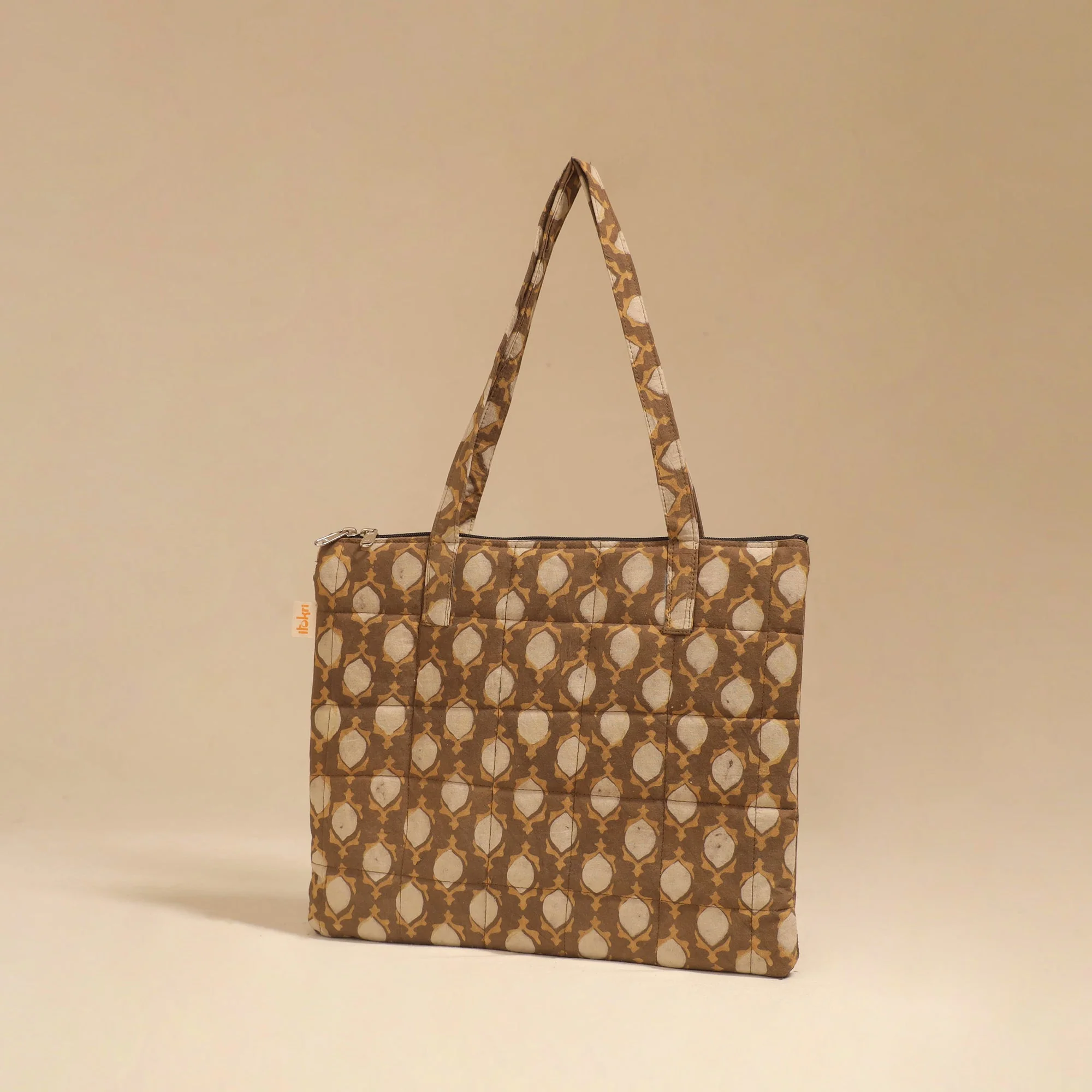 Brown - Handcrafted Quilted Handbag 35 - Image 2