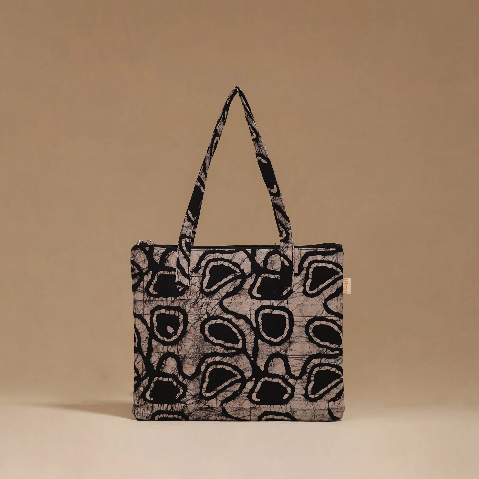 Black - Handcrafted Quilted Handbag 36