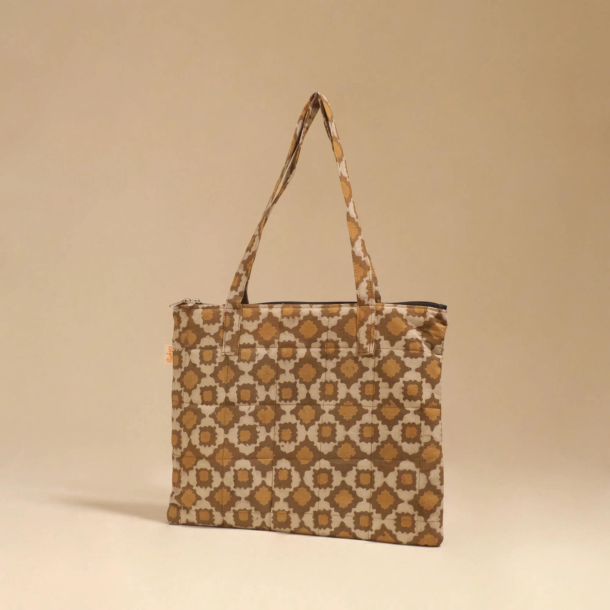Brown - Handcrafted Quilted Handbag 36 - Image 2