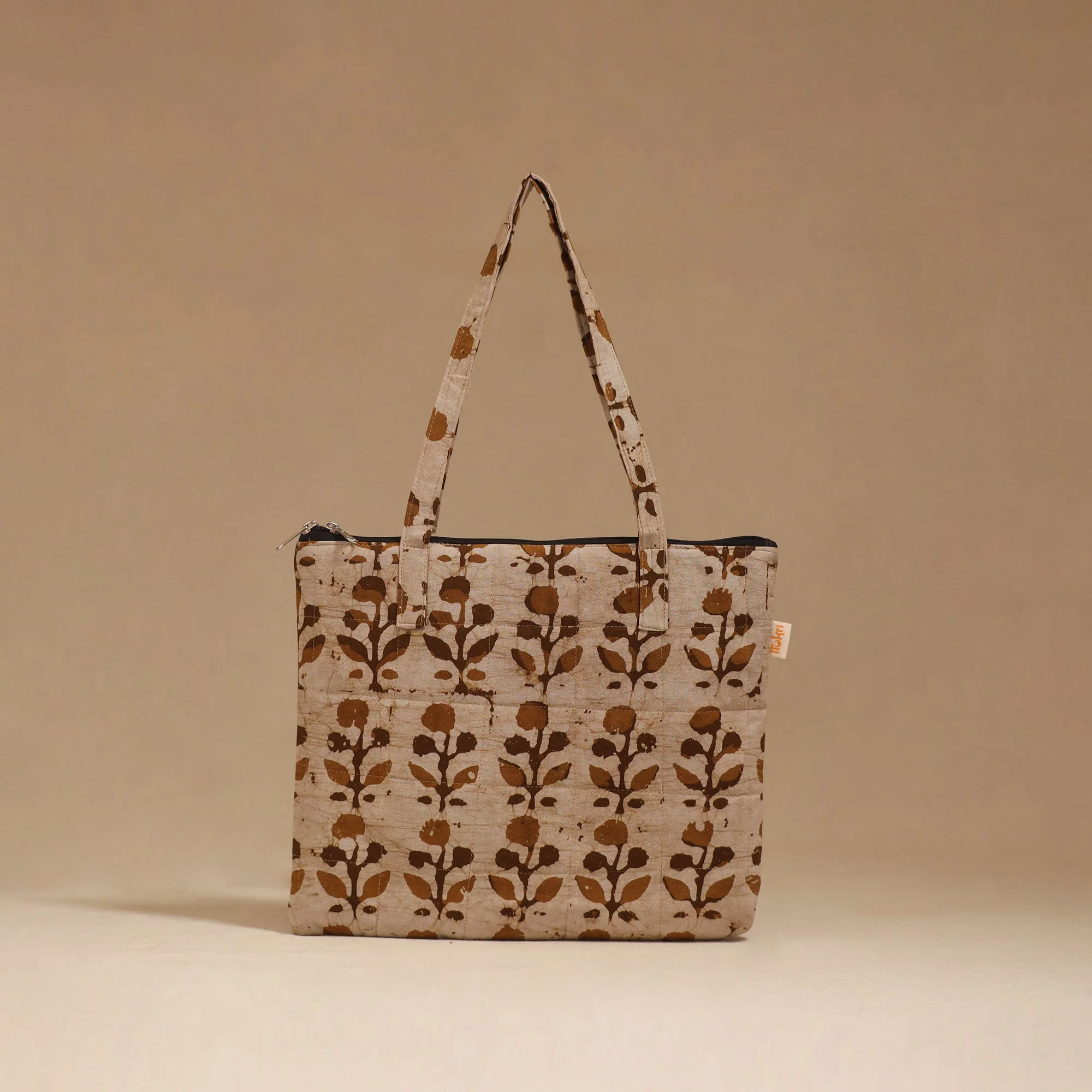 Beige - Handcrafted Quilted Handbag 39