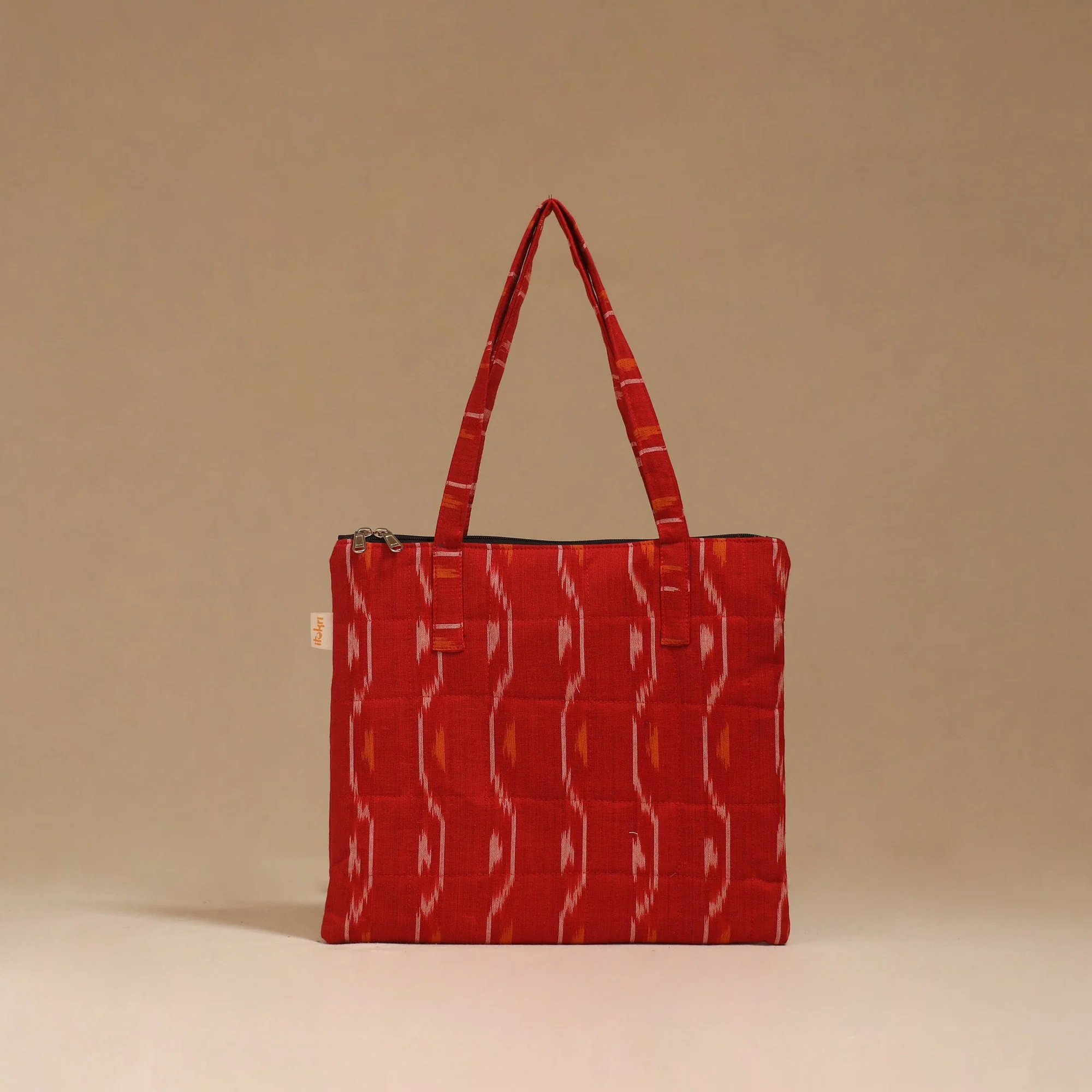 Red - Handcrafted Quilted Handbag 55