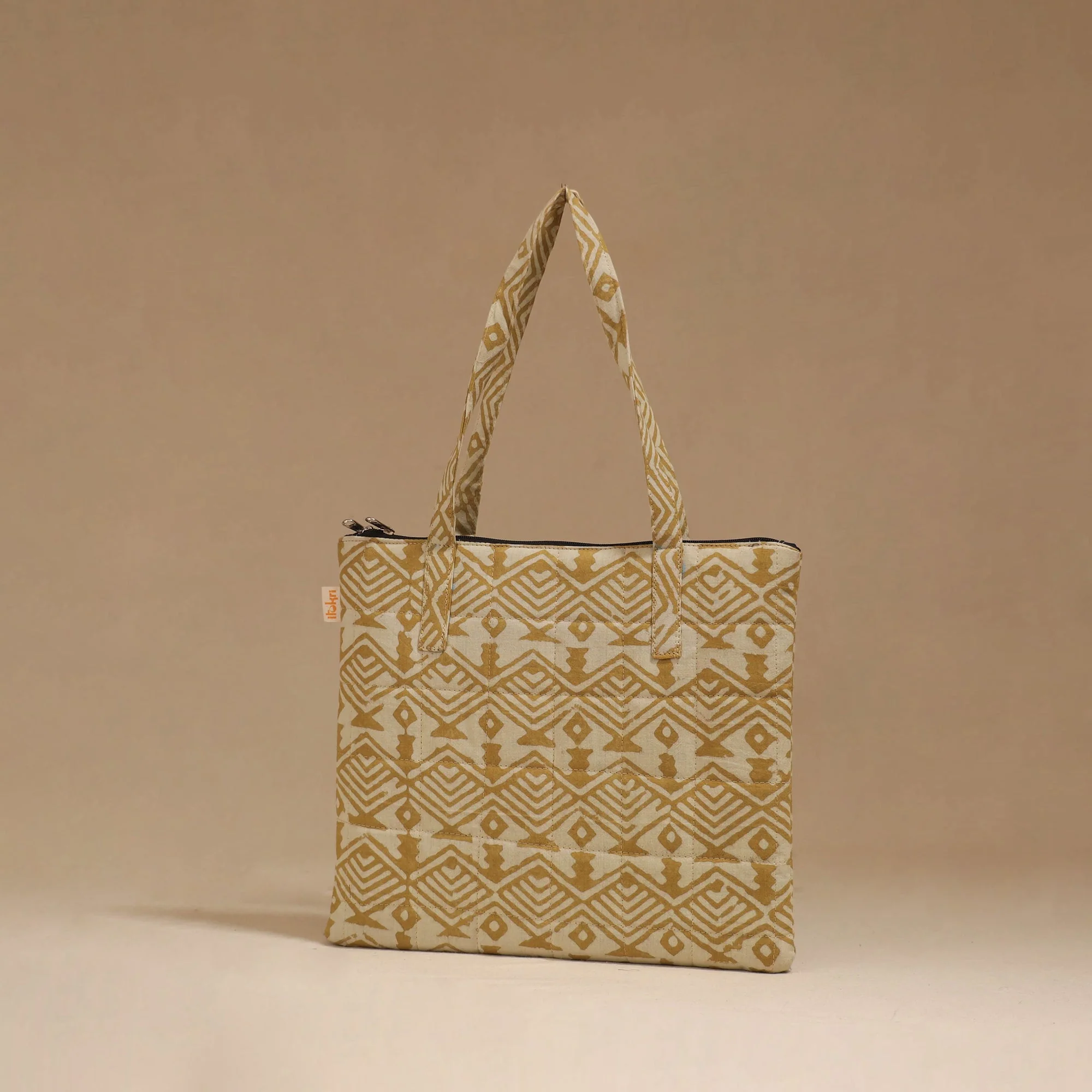 Beige - Handcrafted Quilted Handbag 64 - Image 2
