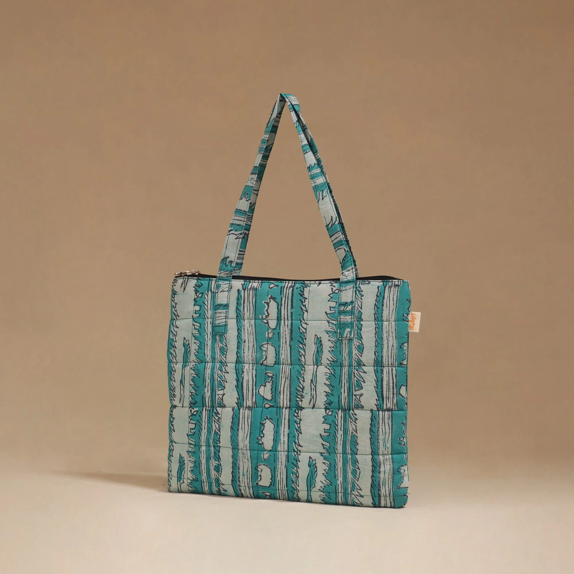 Green - Handcrafted Quilted Handbag 66 - Image 2