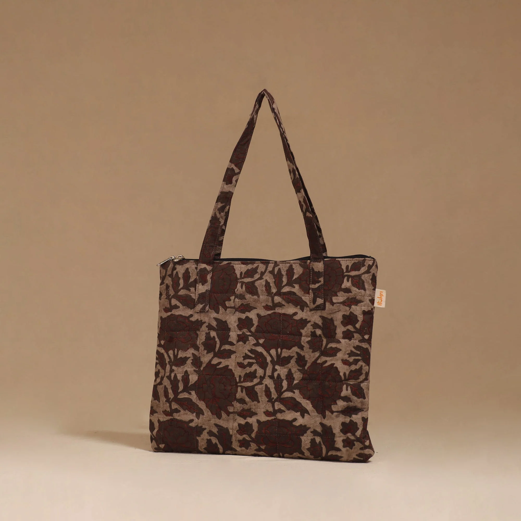 Brown - Handcrafted Quilted Handbag 74 - Image 2