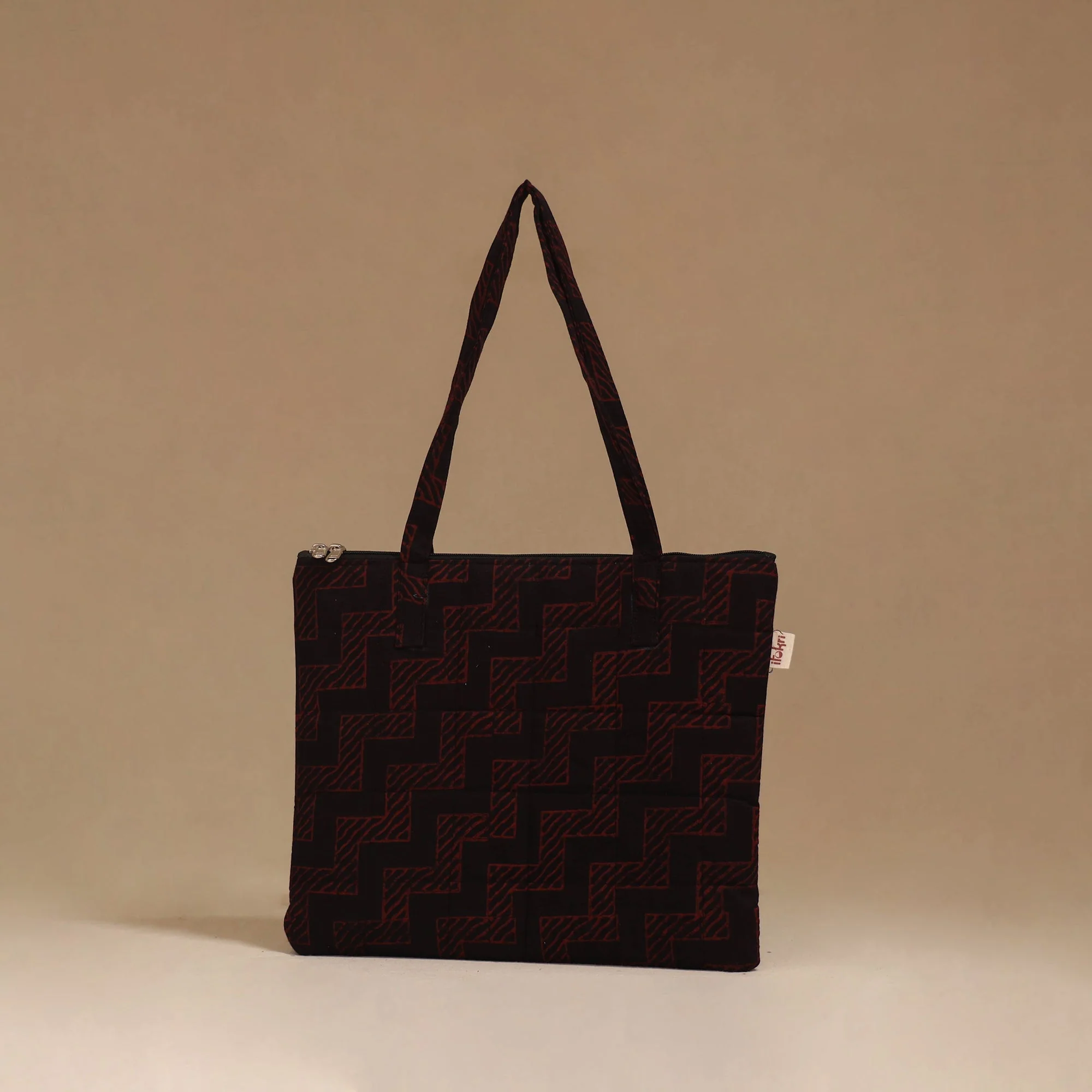 Black - Handcrafted Quilted Handbag 80 - Image 2
